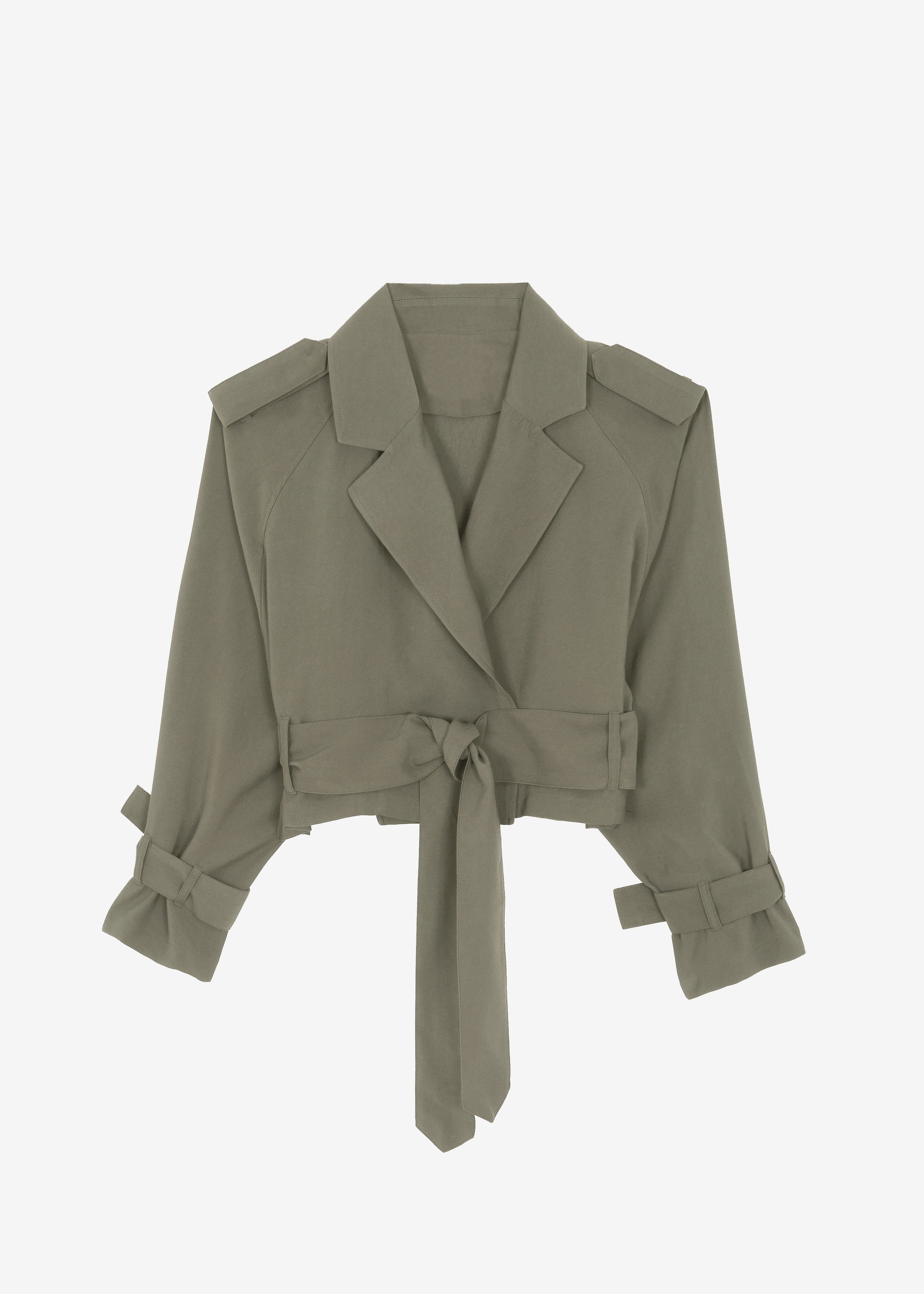 Simona Short Trench - Khaki – The Frankie Shop
