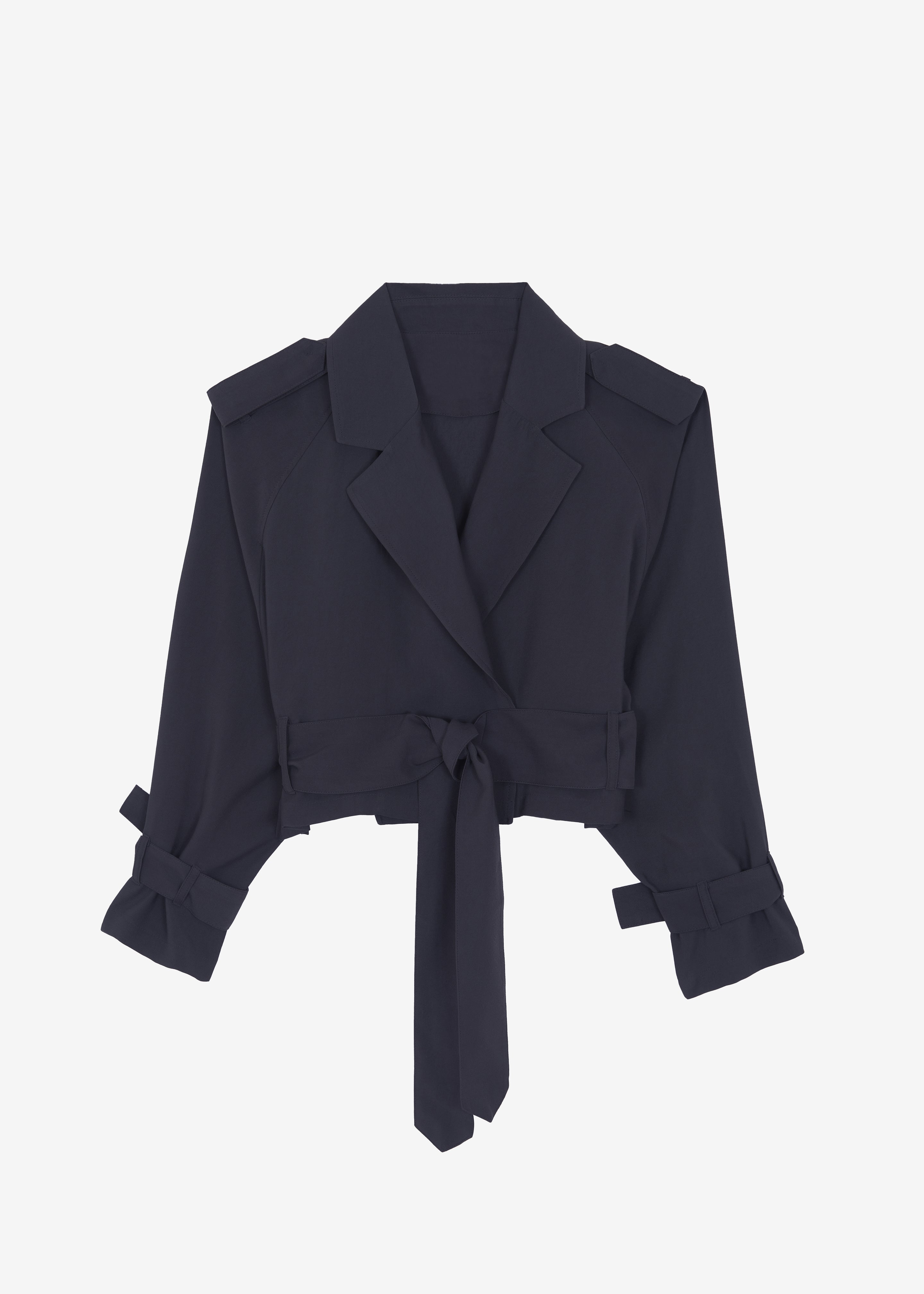 Simona Short Trench - Navy – The Frankie Shop