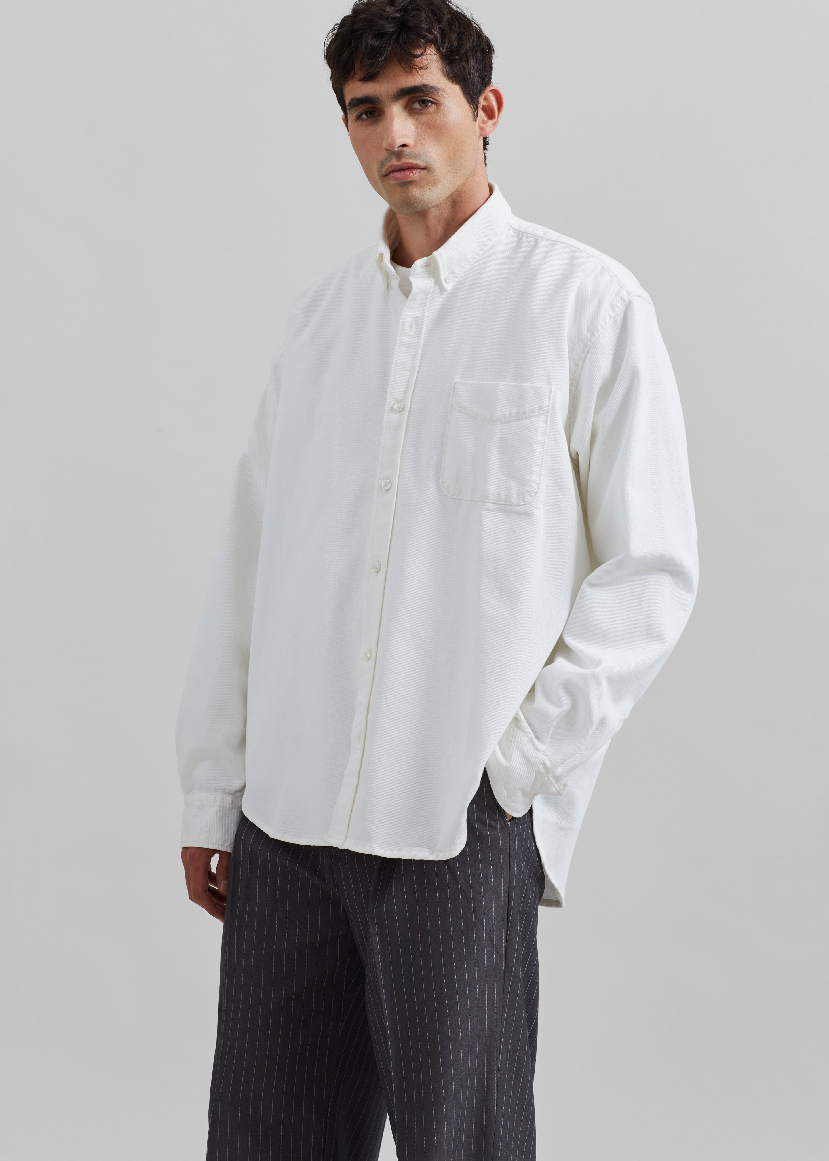 Sinclair Denim Shirt - Off White - 4