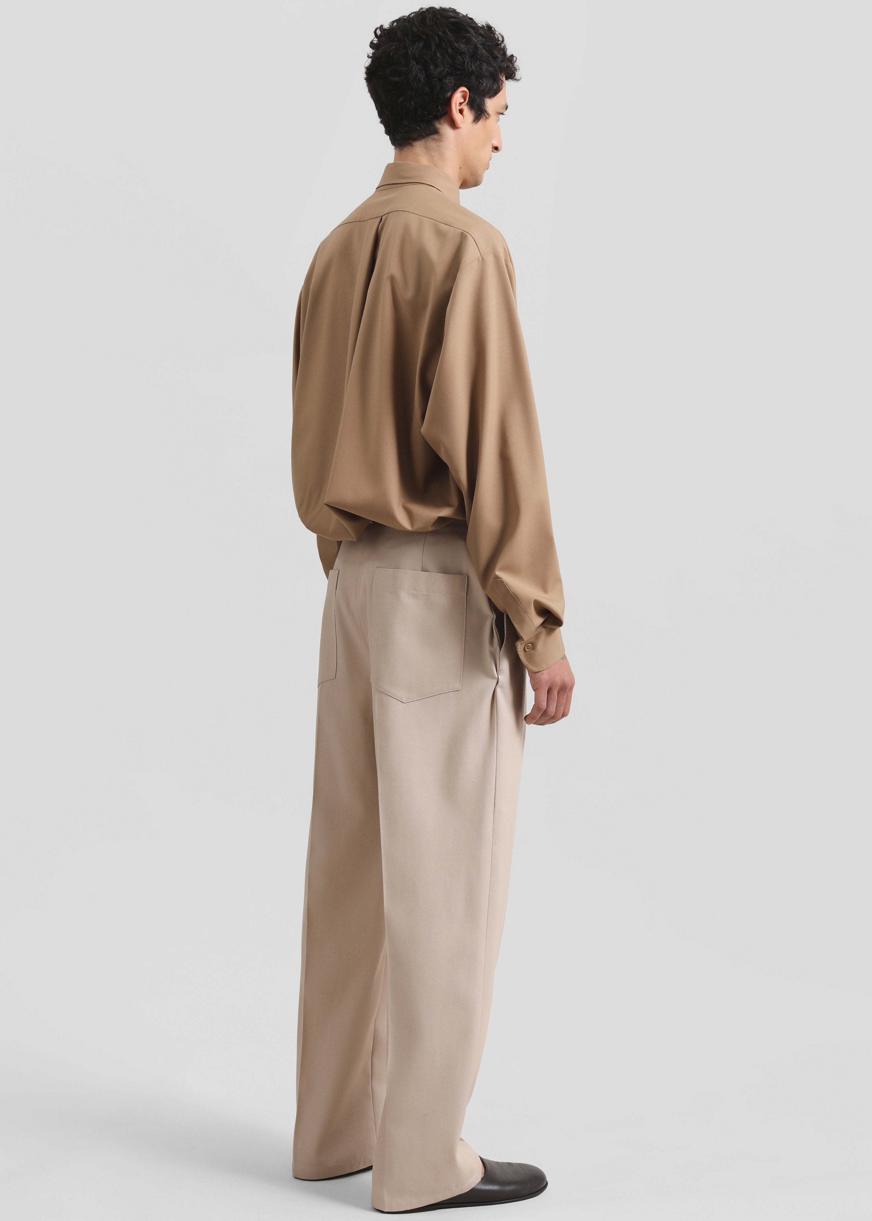 Sinclair Neck Tie Shirt - Camel - 9