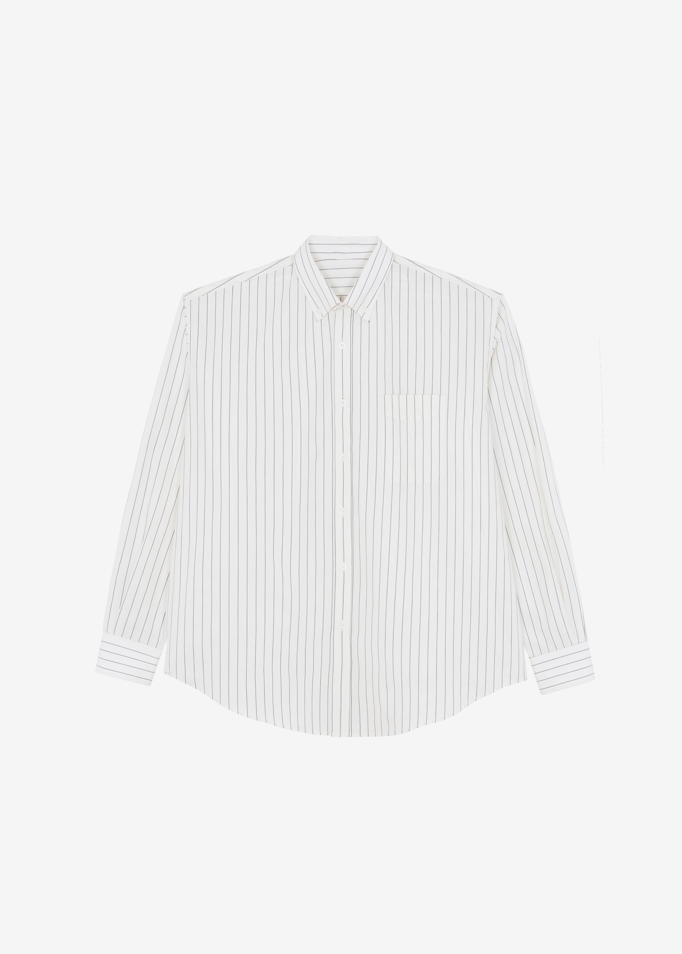 Sinclair Poplin Shirt - White/Black Stripe - 12