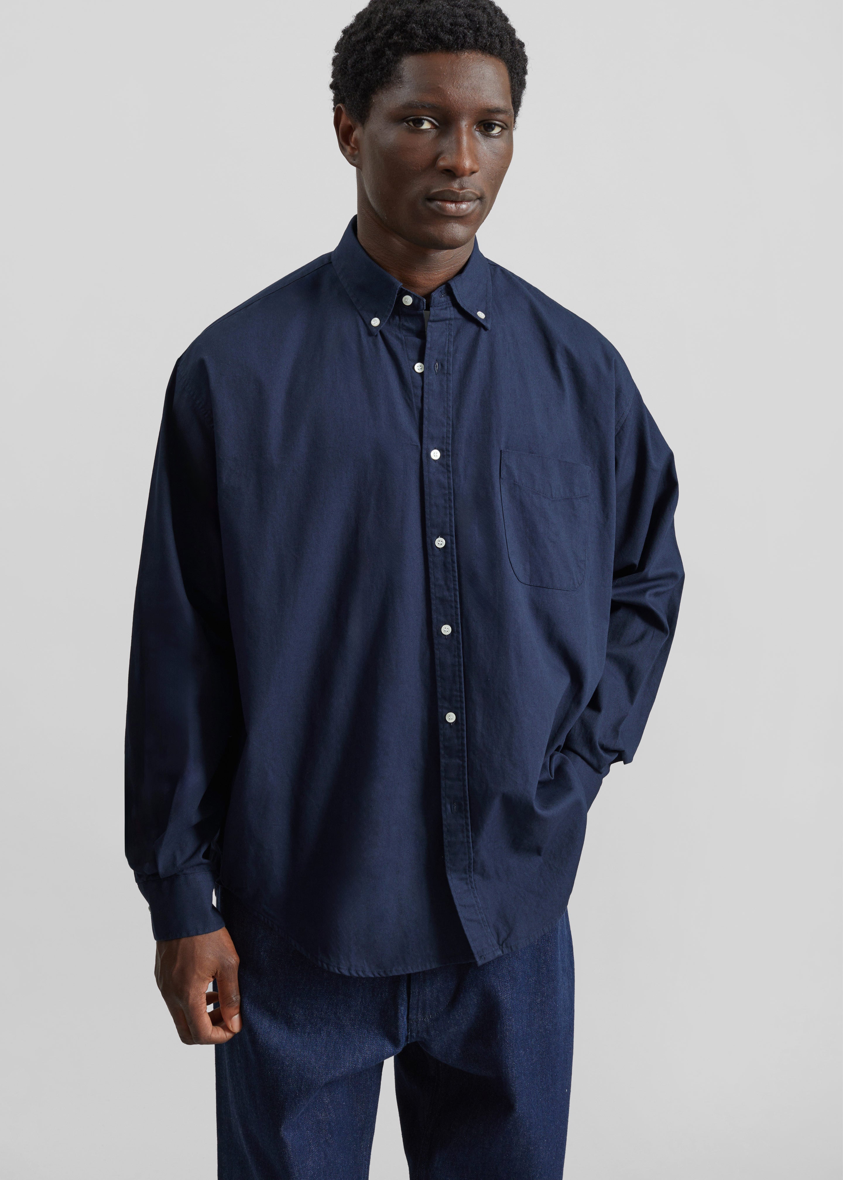 Sinclair Shirt - Navy – The Frankie Shop