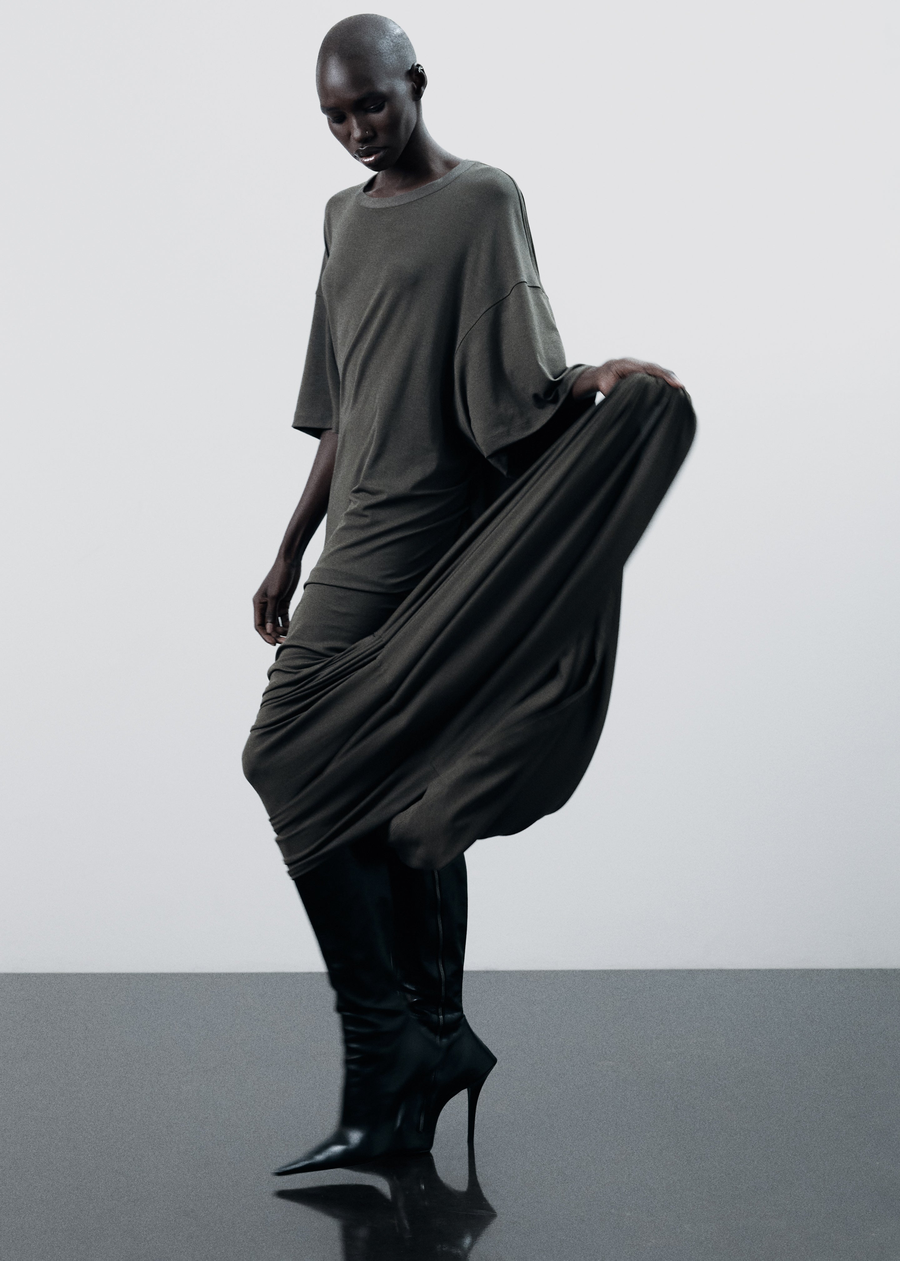 Sintra Jersey Draped Maxi Dress - Dark Olive - 6