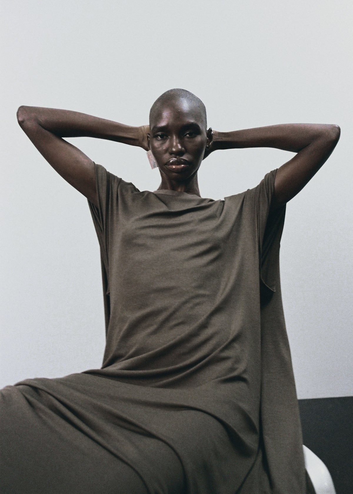 Sintra Jersey Draped Maxi Dress - Dark Olive - 8