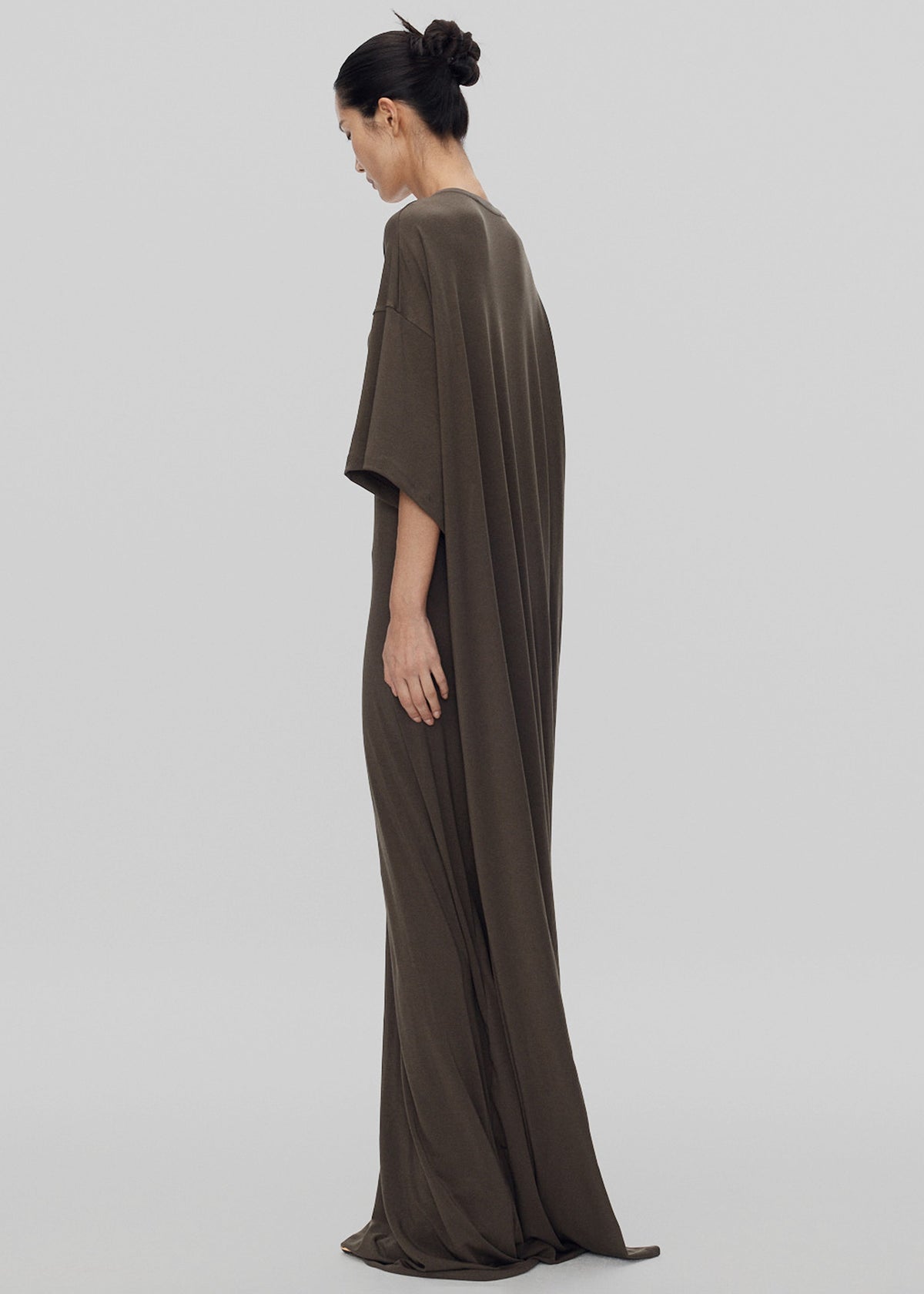 Sintra Jersey Draped Maxi Dress - Dark Olive - 10