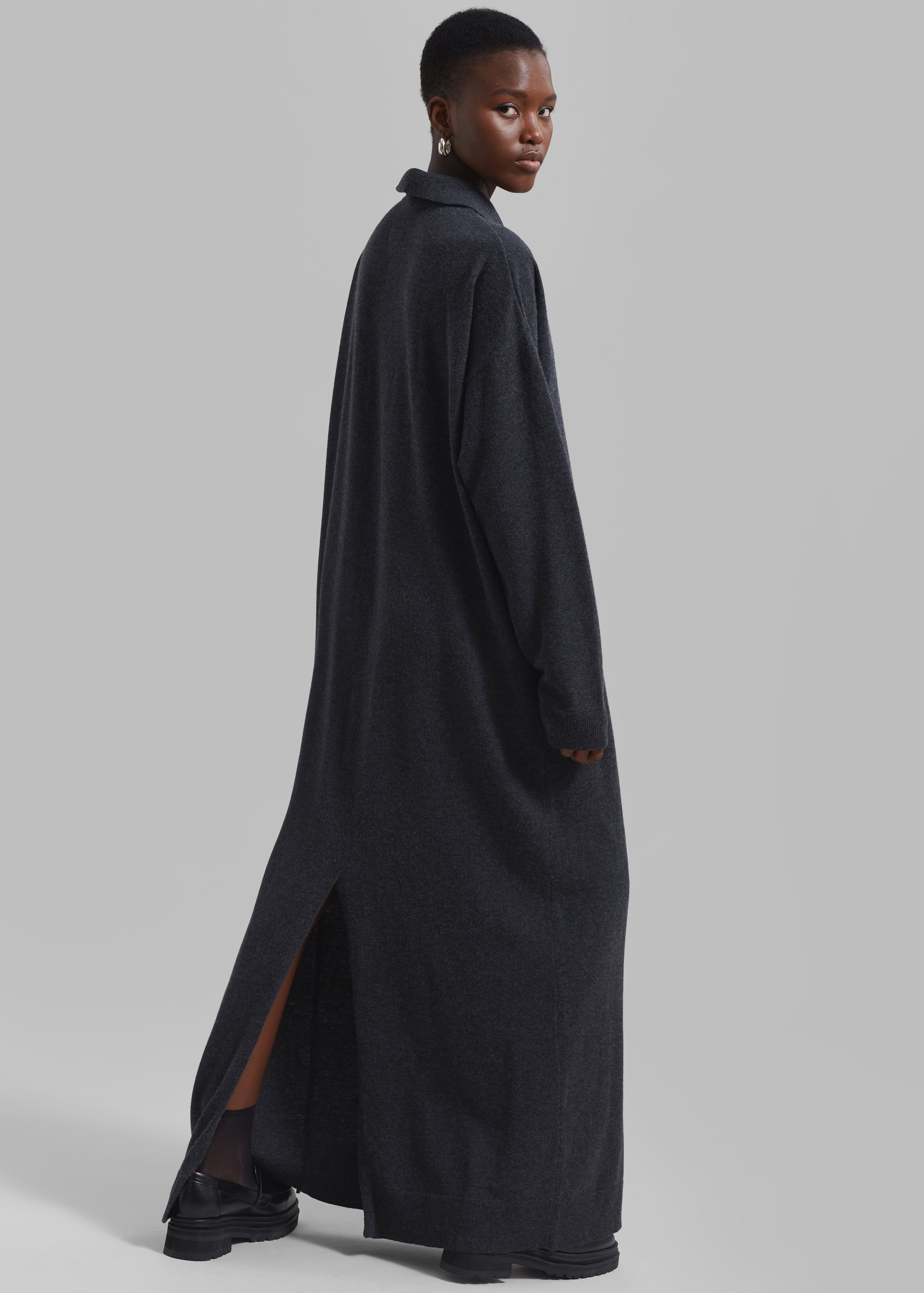 Siobhan Long Knit Dress - Charcoal - 6