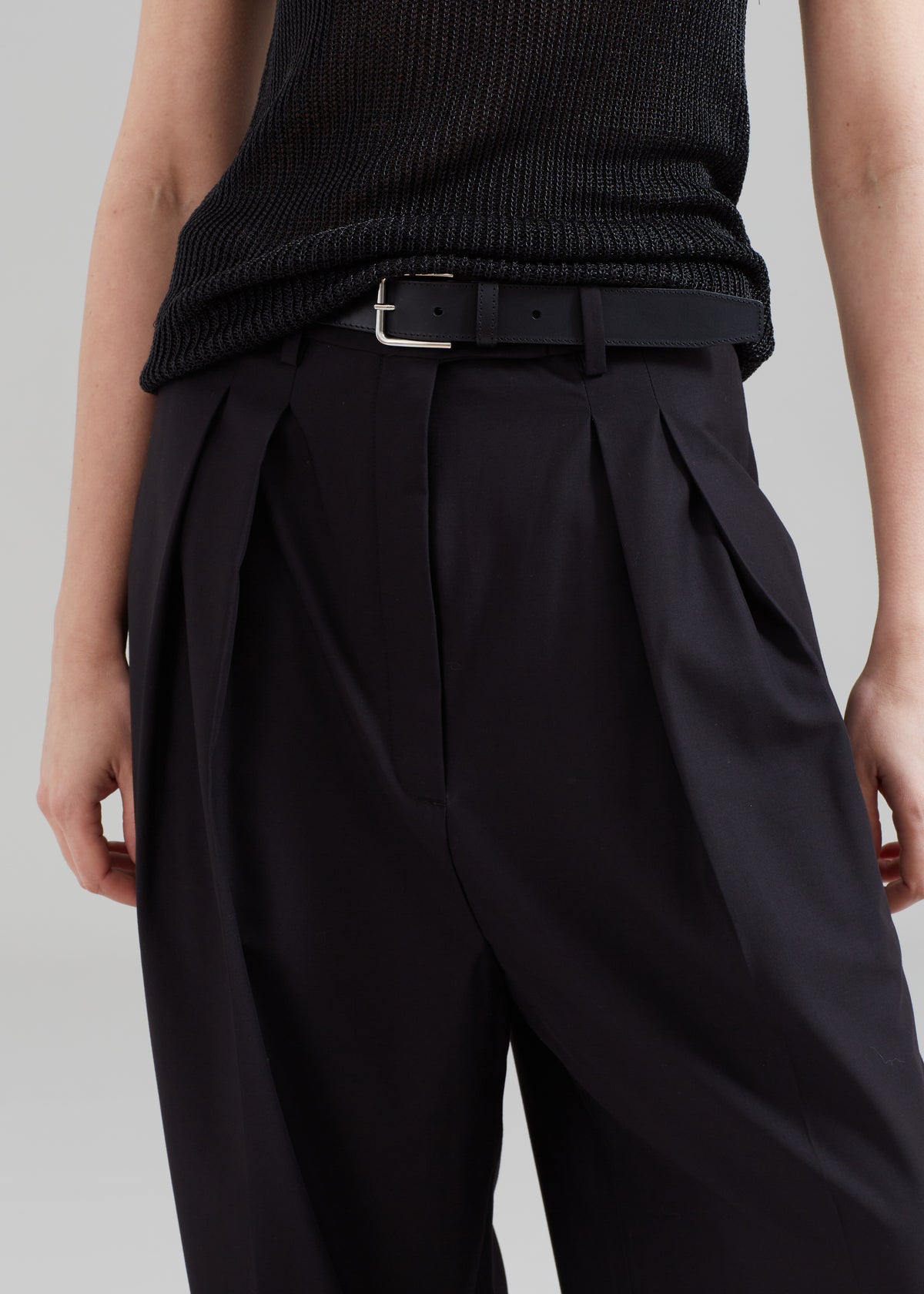 Sion Pintuck Trousers - Black - 7