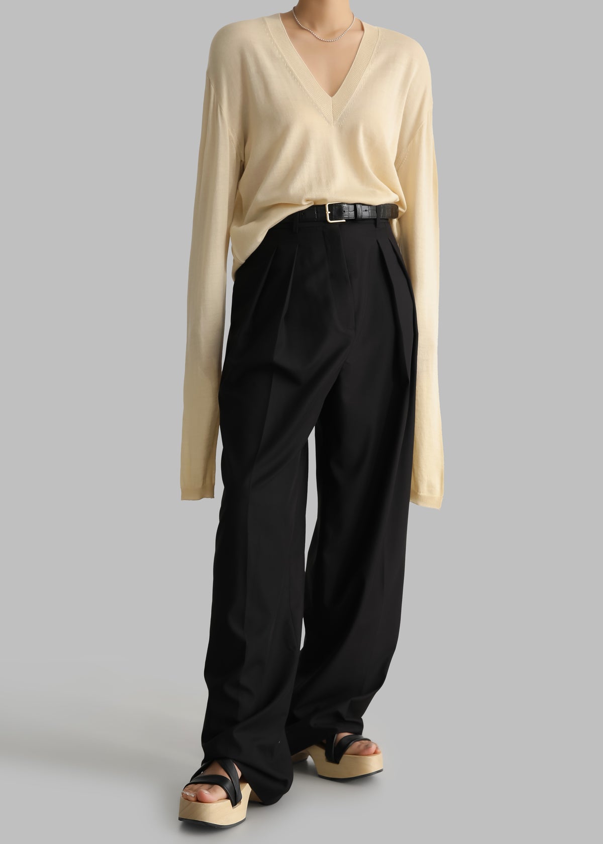 Sion Pintuck Trousers - Black - 5