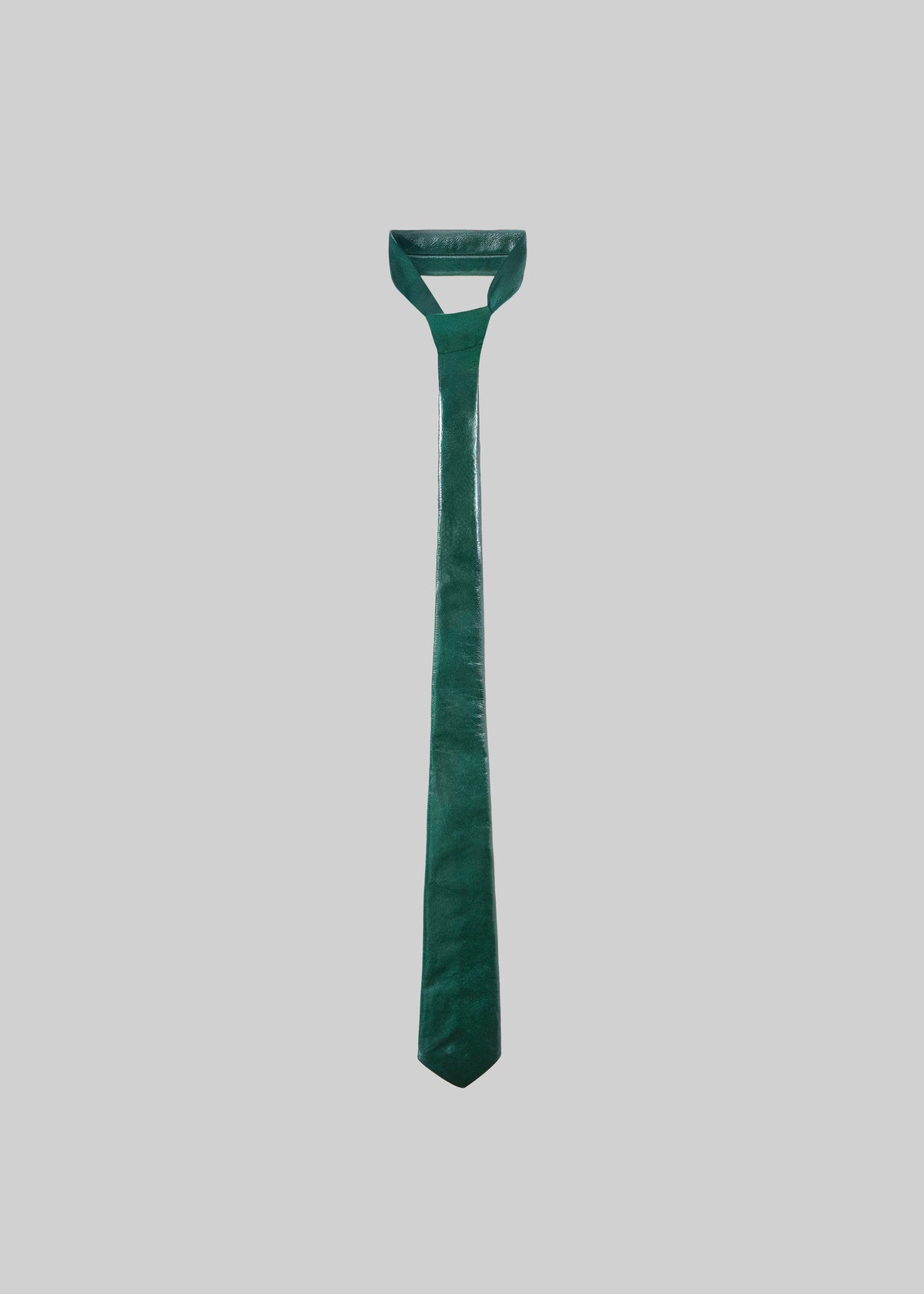 Sira Faux Leather Crackled Tie - Bottle Green