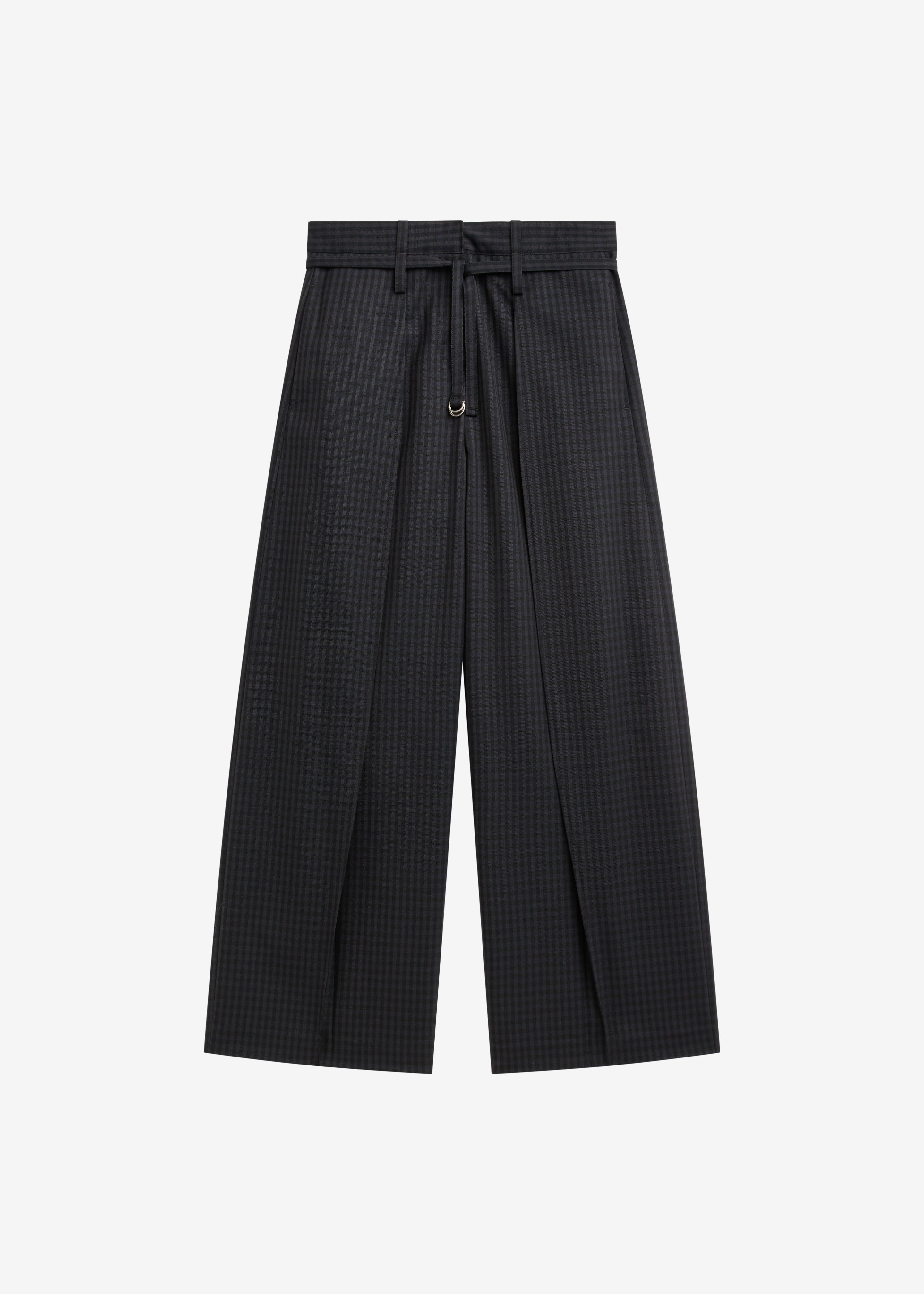 Sirsa Double Belt Loop Trousers - Black Plaid - 7