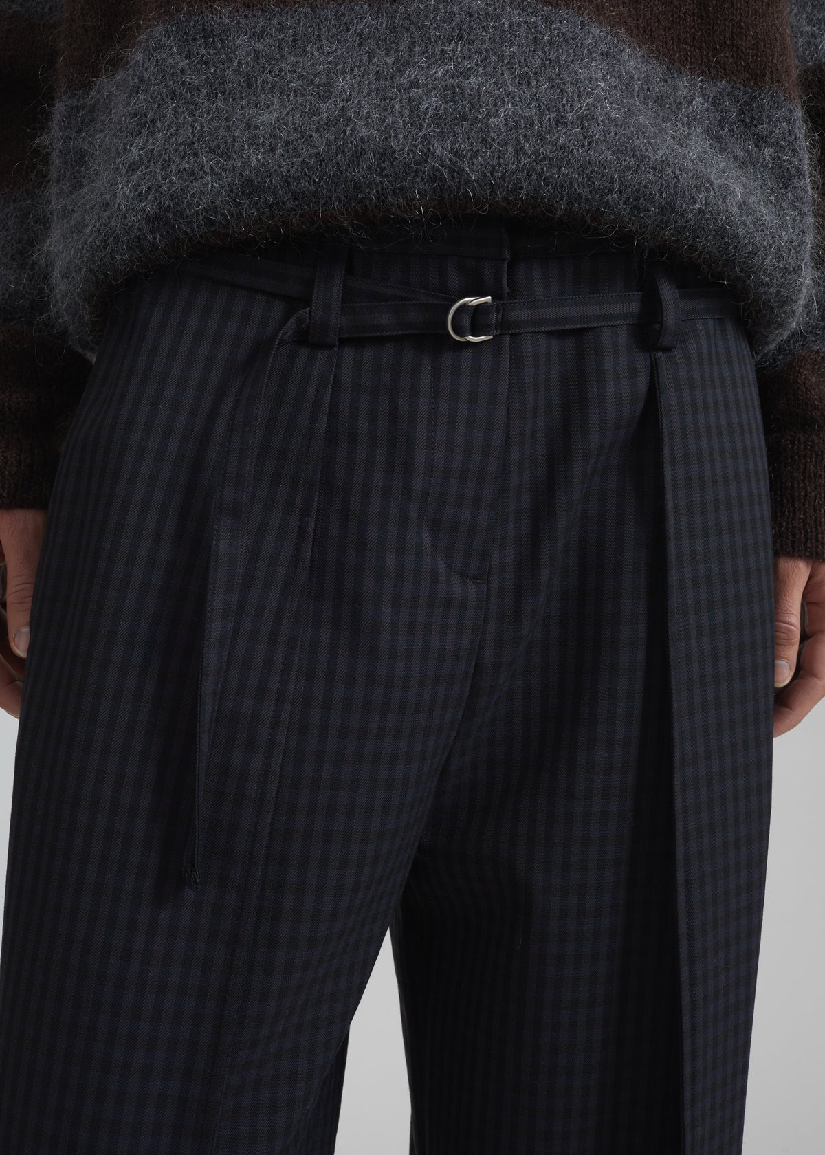 Sirsa Double Belt Loop Trousers - Black Plaid - 2