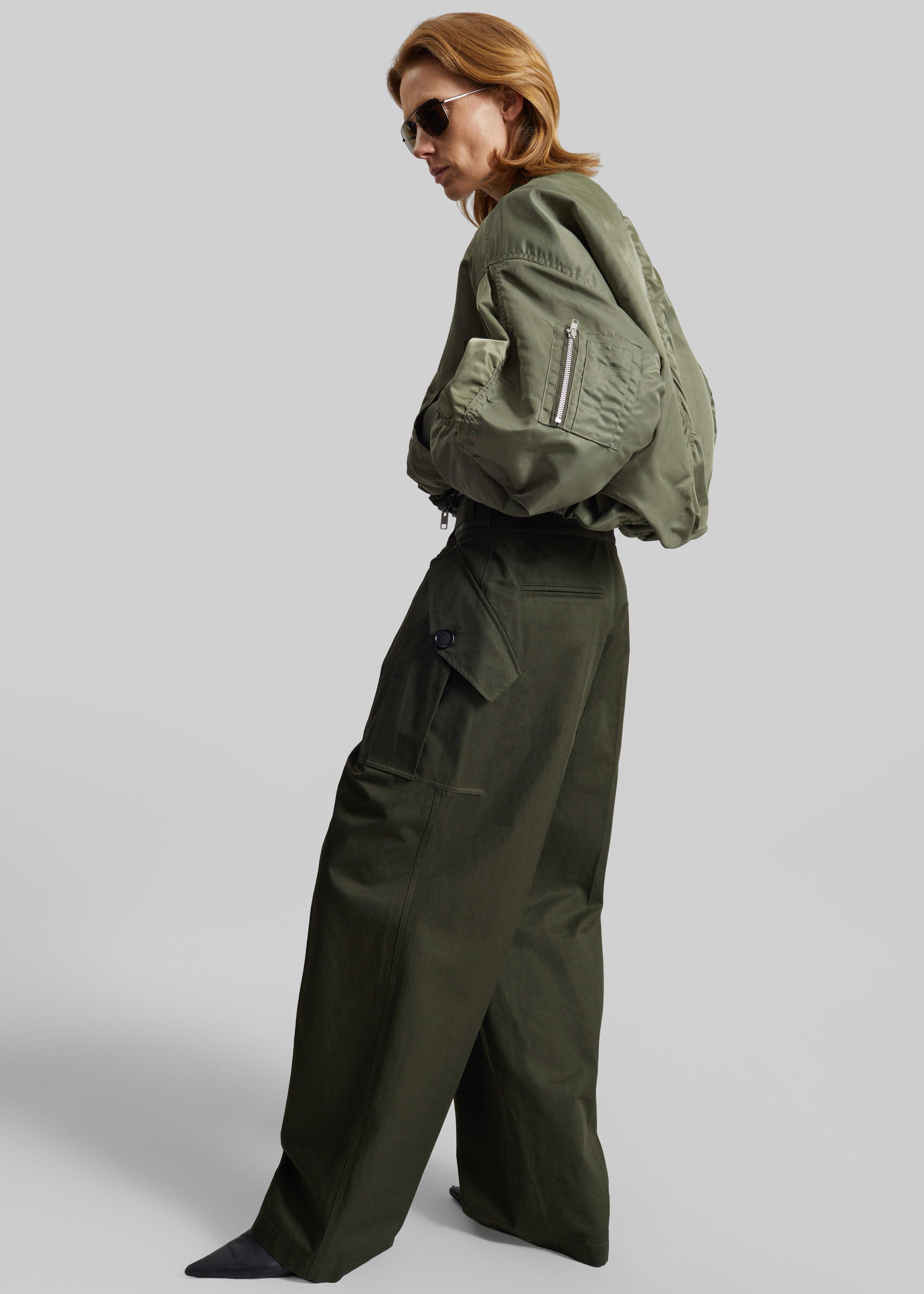 Skagen Cropped Trapeze Bomber Jacket - Olive - 5