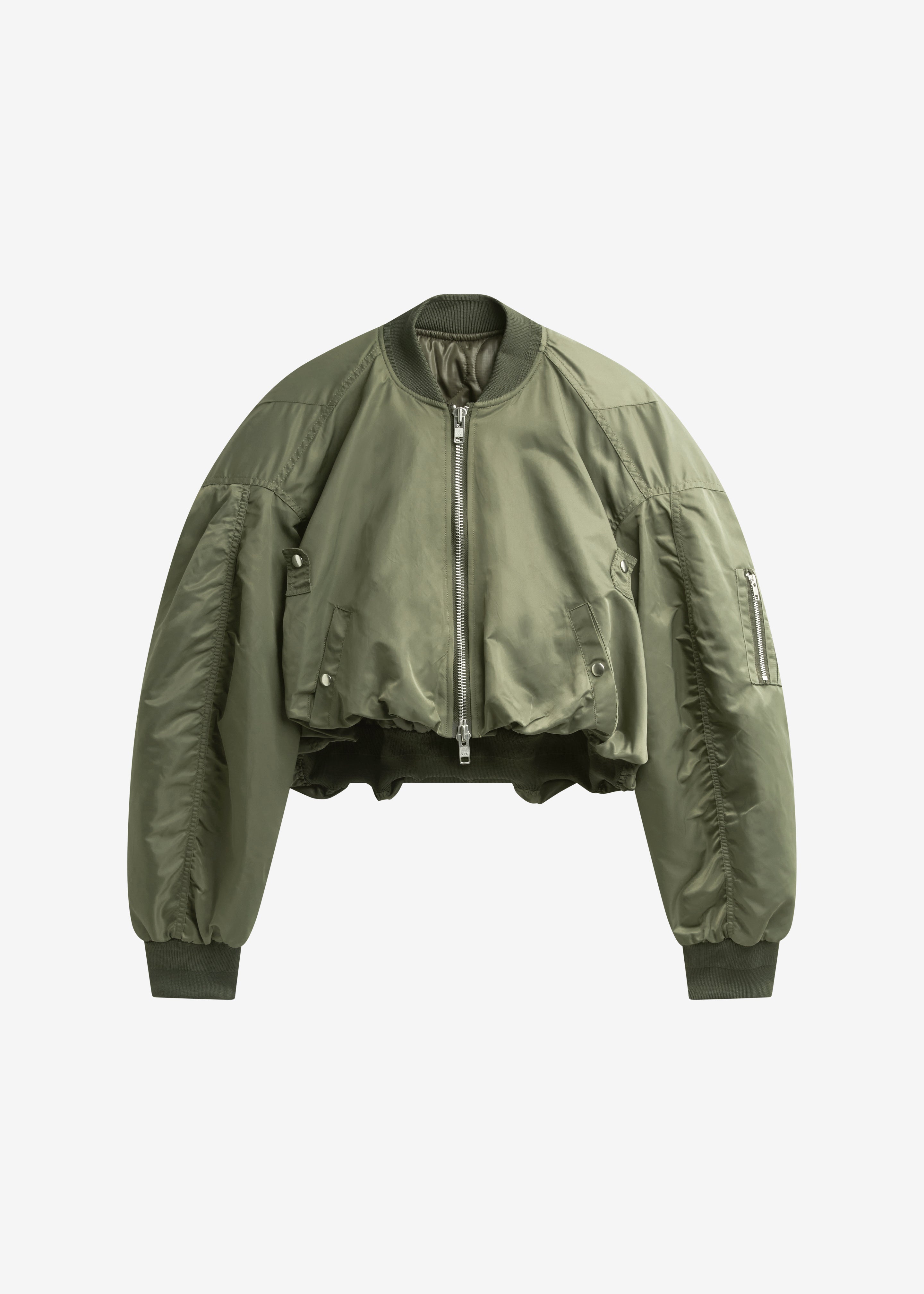 Skagen Cropped Trapeze Bomber Jacket - Olive - 8
