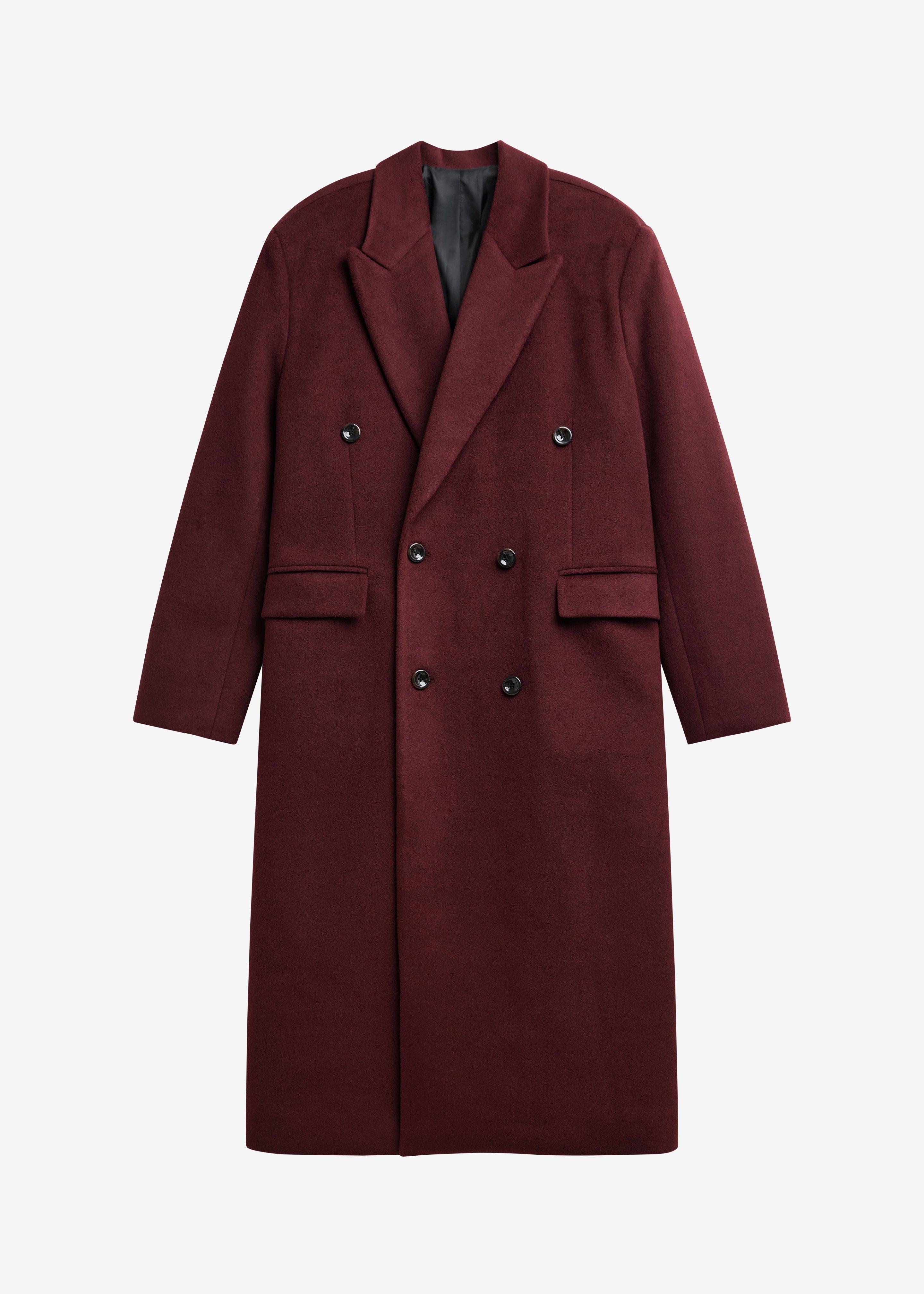 Skaila Double-Breasted Coat - Burgundy - 8
