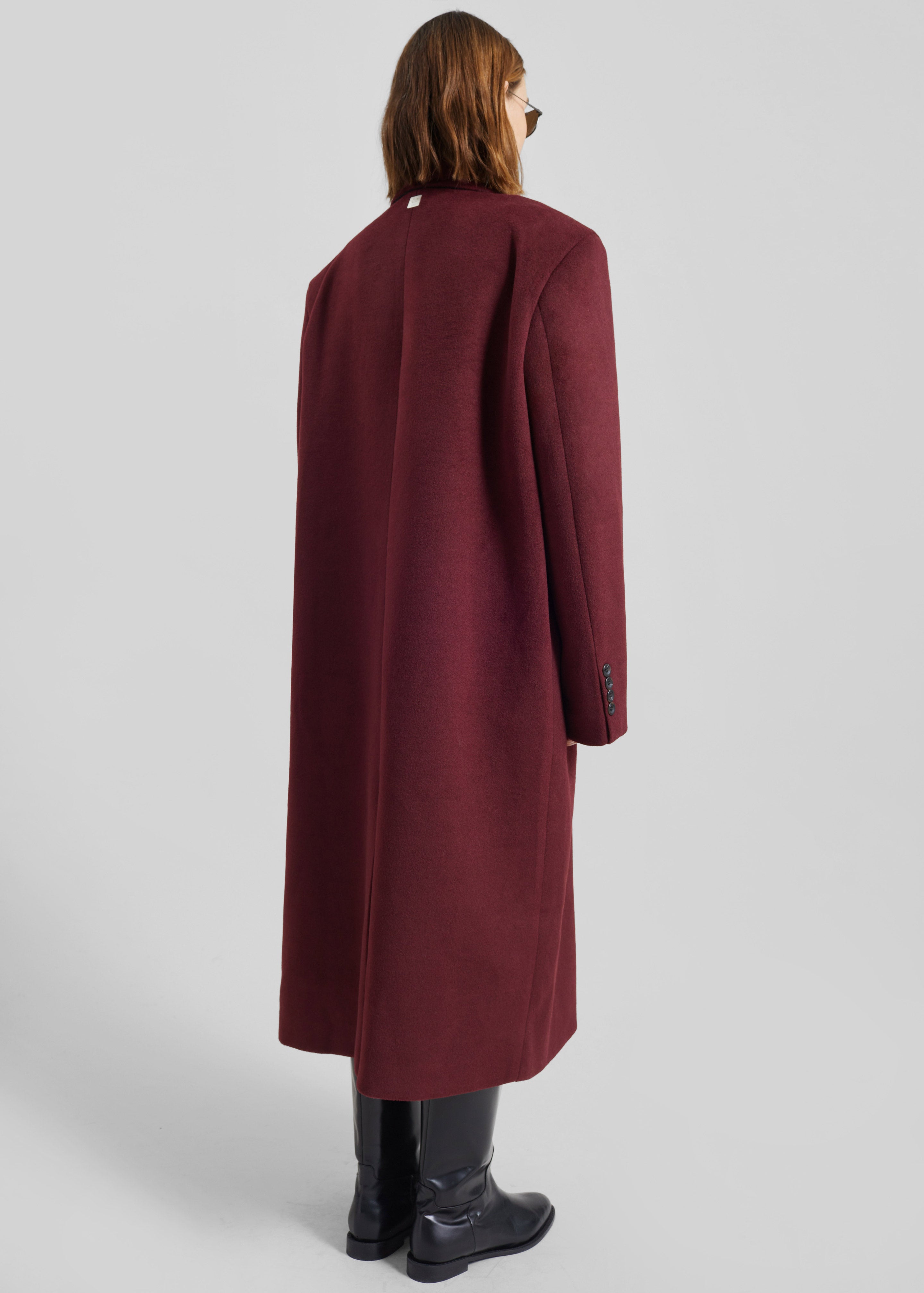 Skaila Double-Breasted Coat - Burgundy - 7