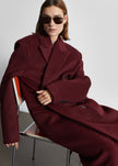 Skaila Double-Breasted Coat - Burgundy