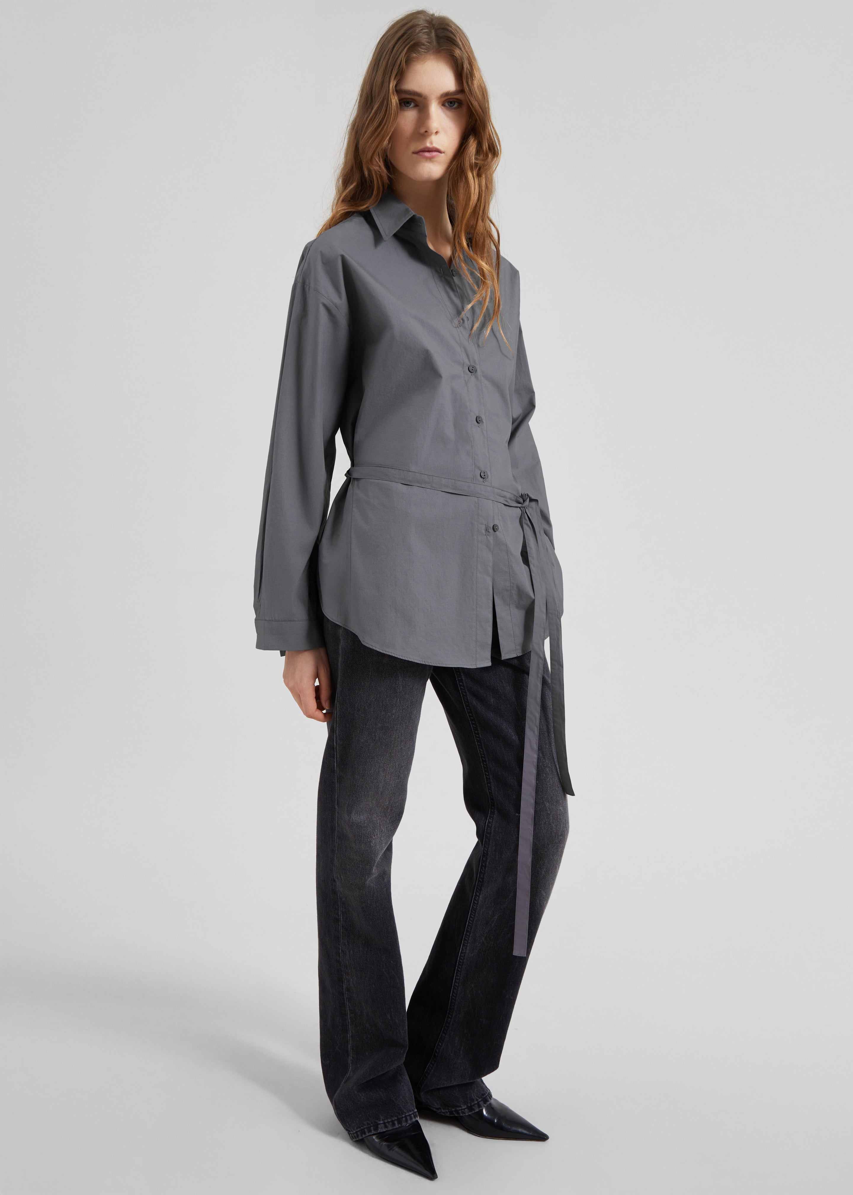 Skara Belted Shirt - Slate Grey - 2