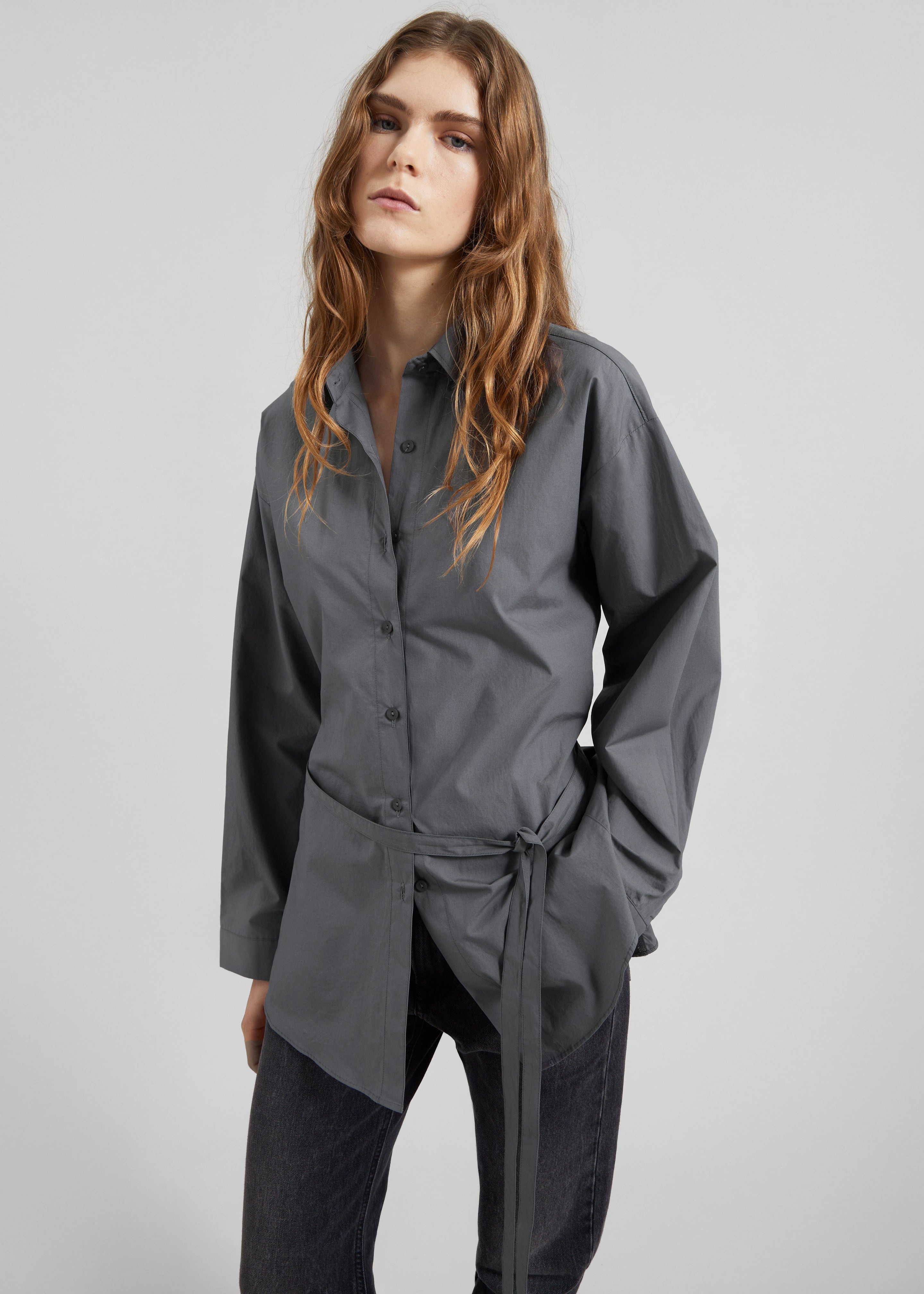 Skara Belted Shirt - Slate Grey - 4