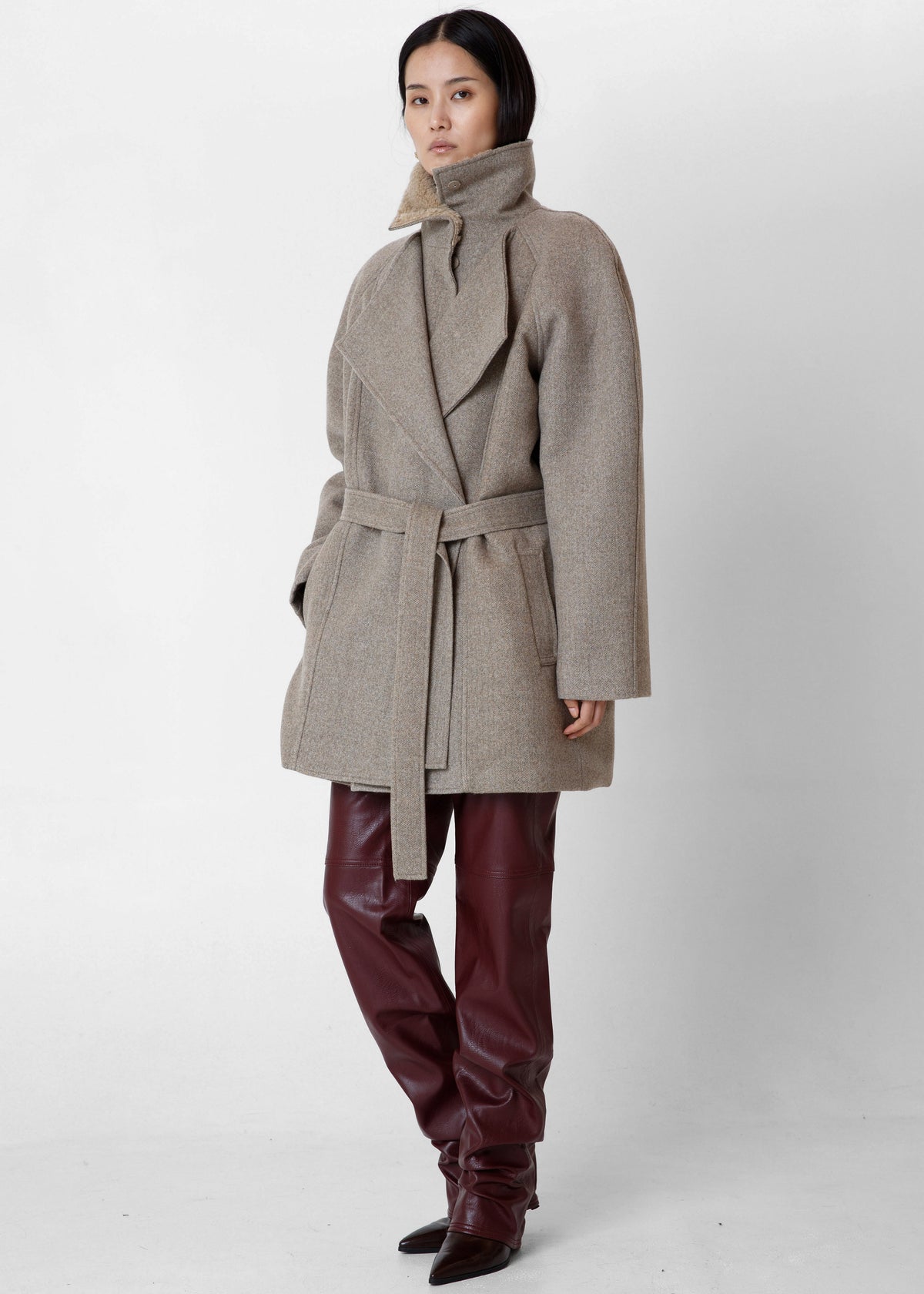 Skive Padded Short Coat - Beige Melange - 4