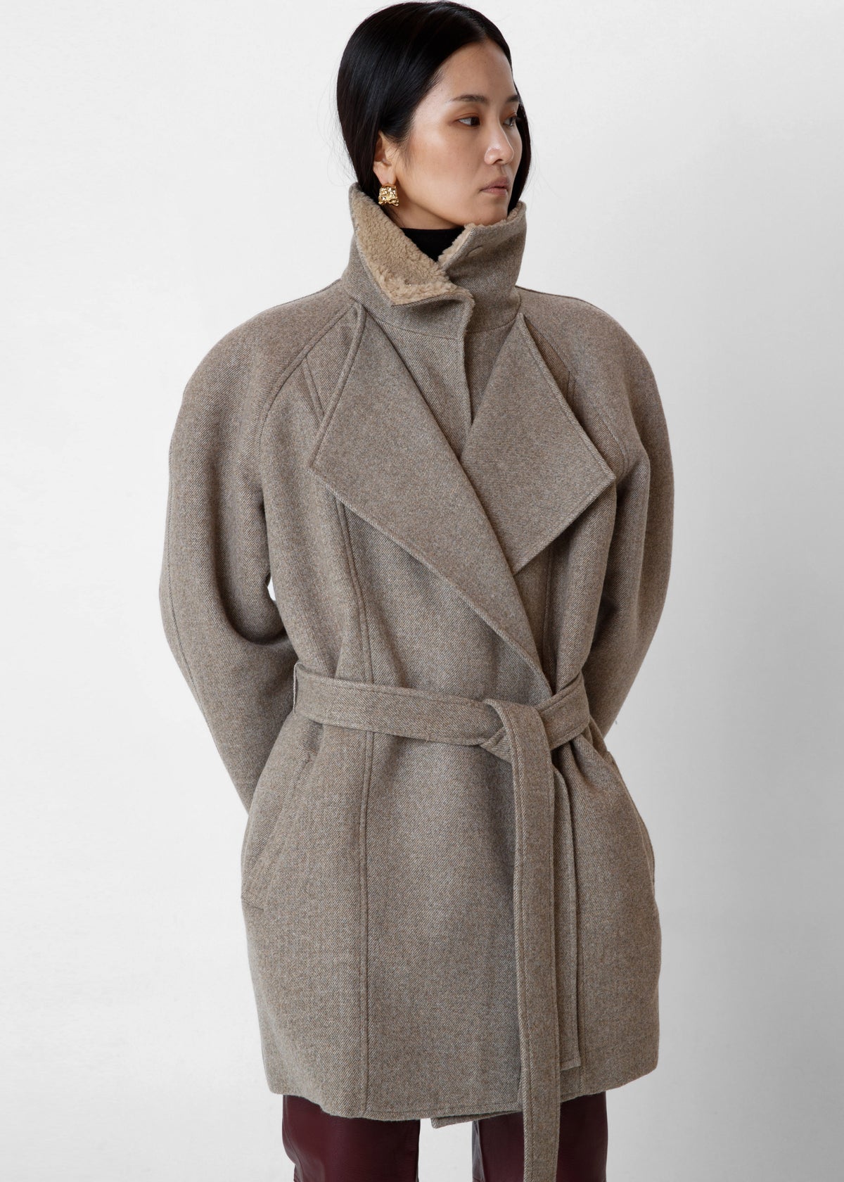 Skive Padded Short Coat - Beige Melange - 2