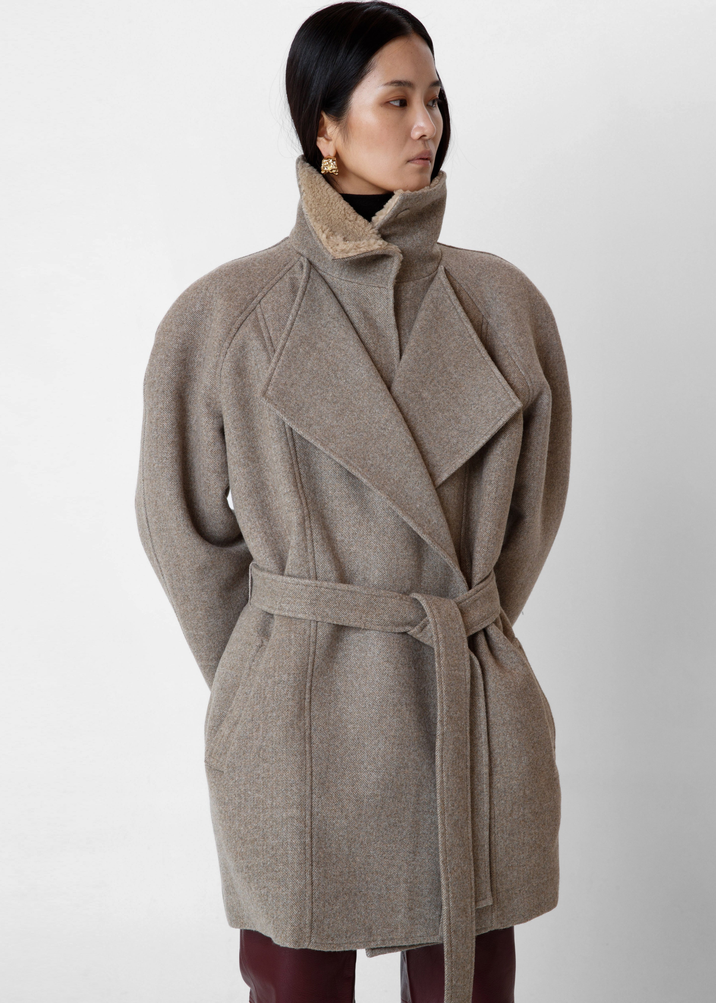 Skive Padded Short Coat - Beige Melange - 2