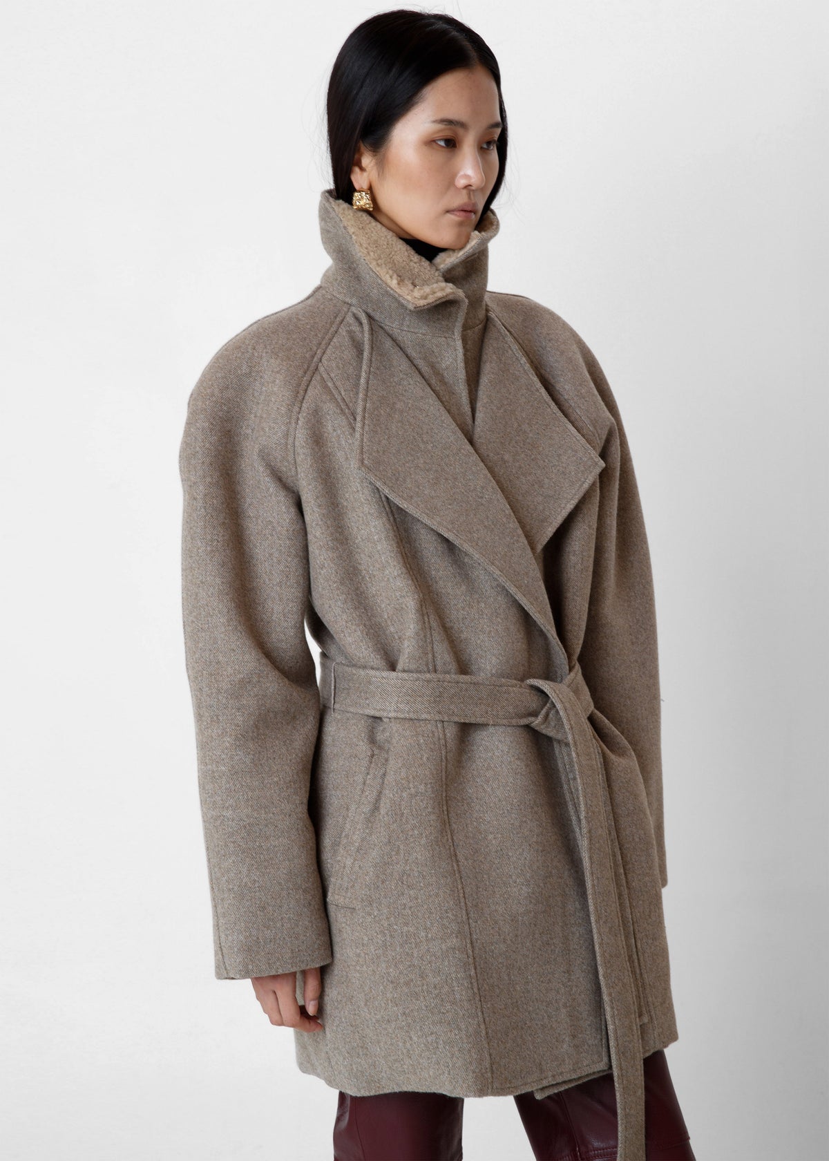 Skive Padded Short Coat - Beige Melange - 5