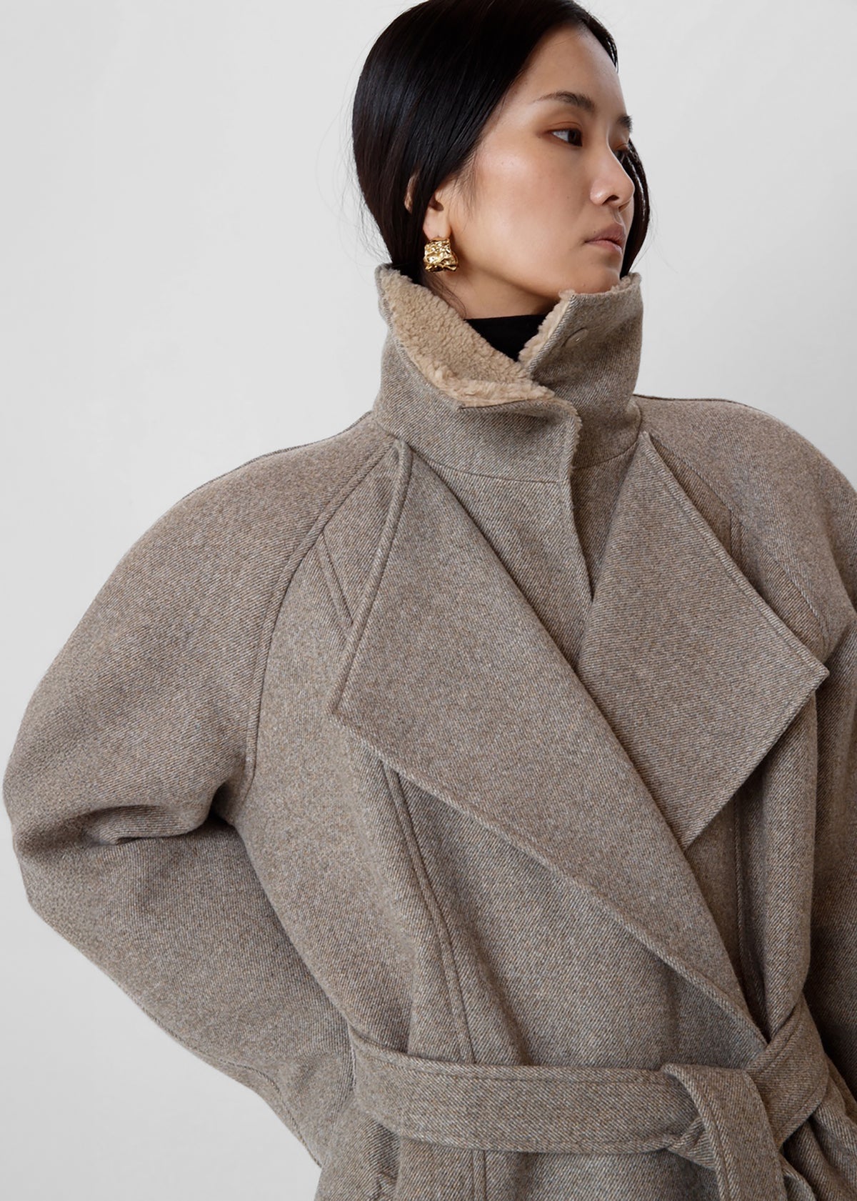 Skive Padded Short Coat - Beige Melange - 3