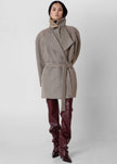 Skive Padded Short Coat - Beige Melange
