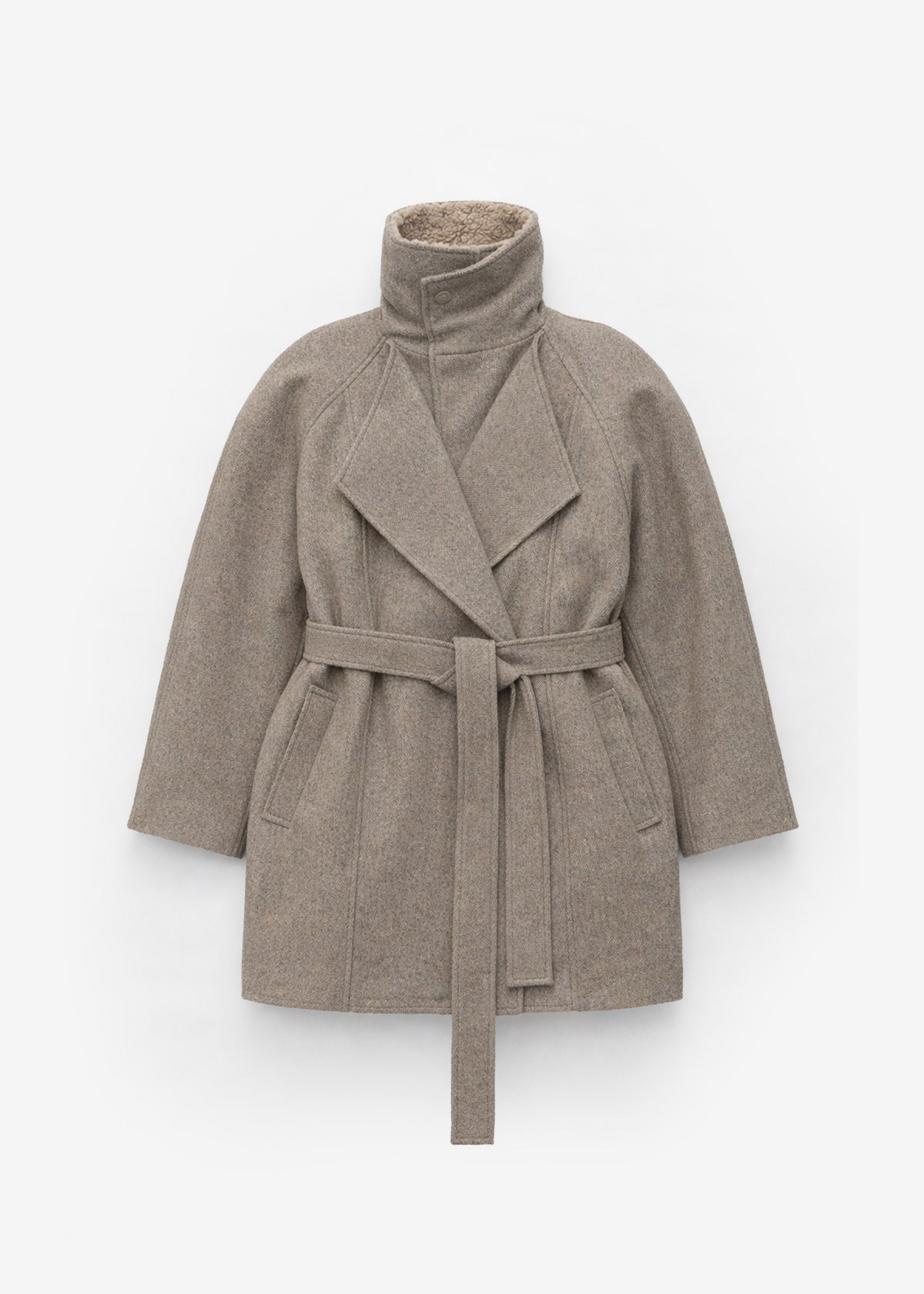 Skive Padded Short Coat - Beige Melange - 9