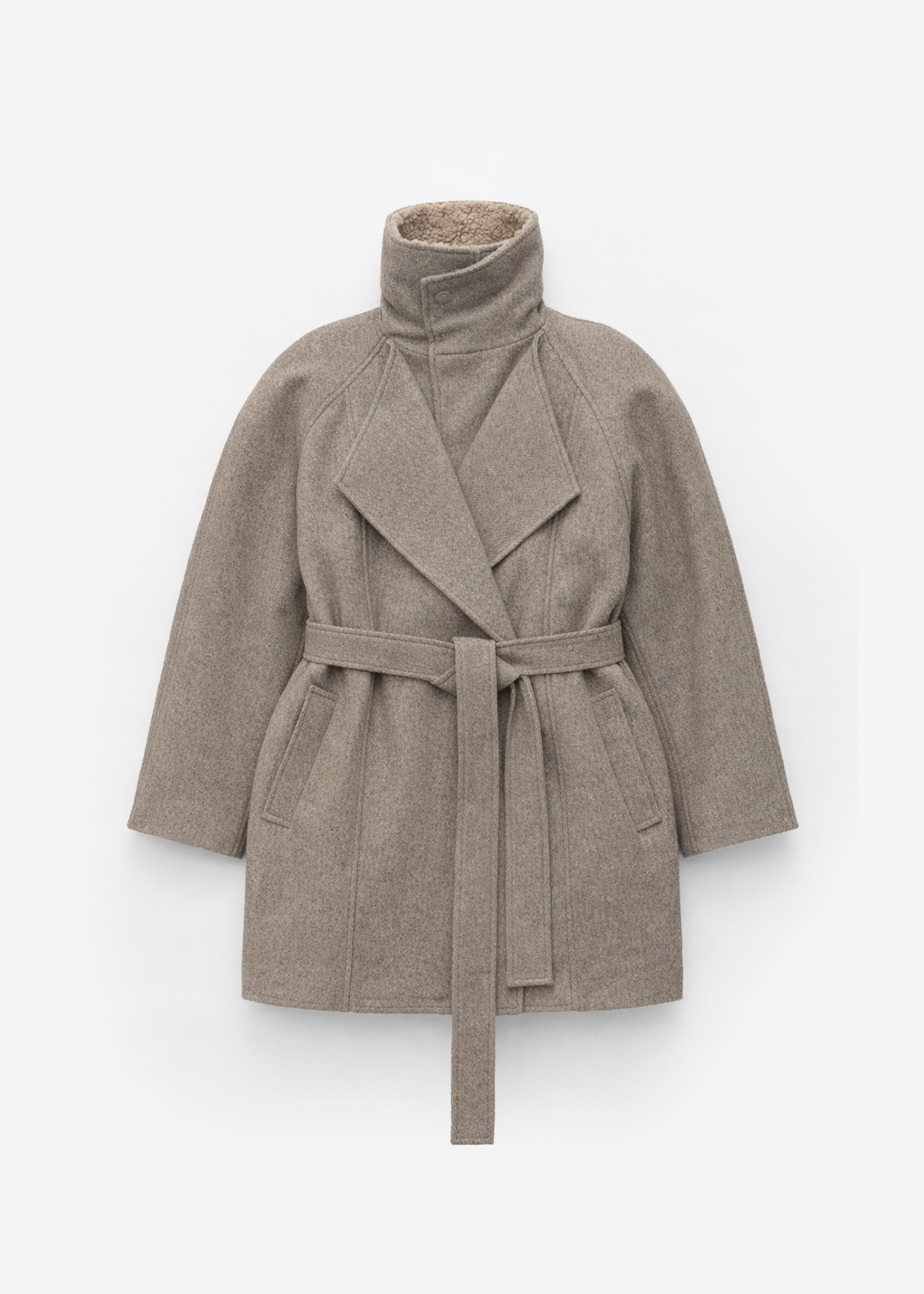 Skive Padded Short Coat - Beige Melange - 9