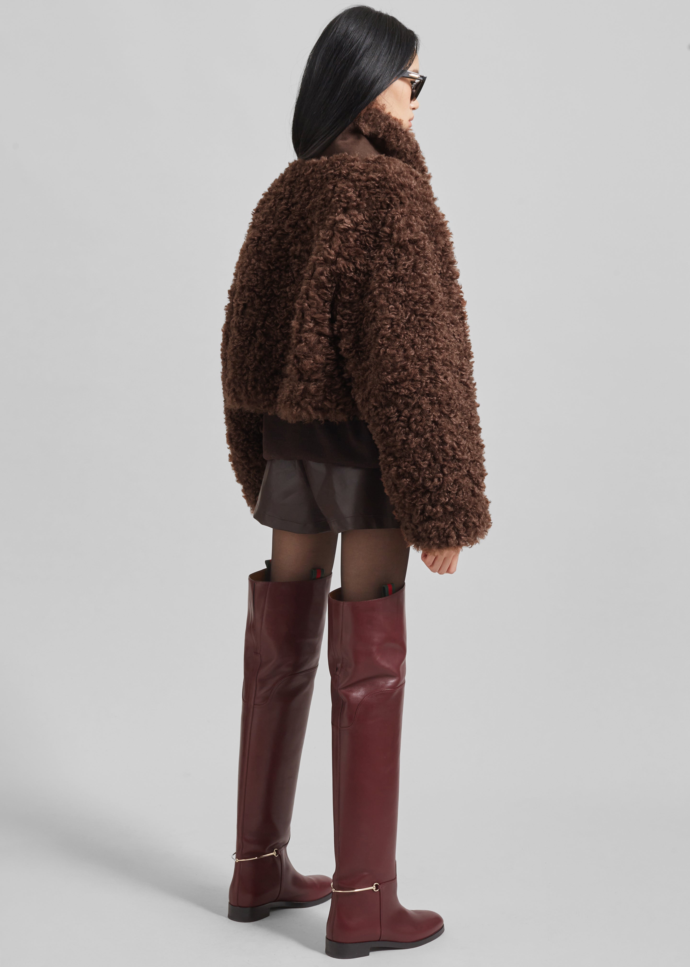 Skov Faux Shearling Jacket - Brown - 9