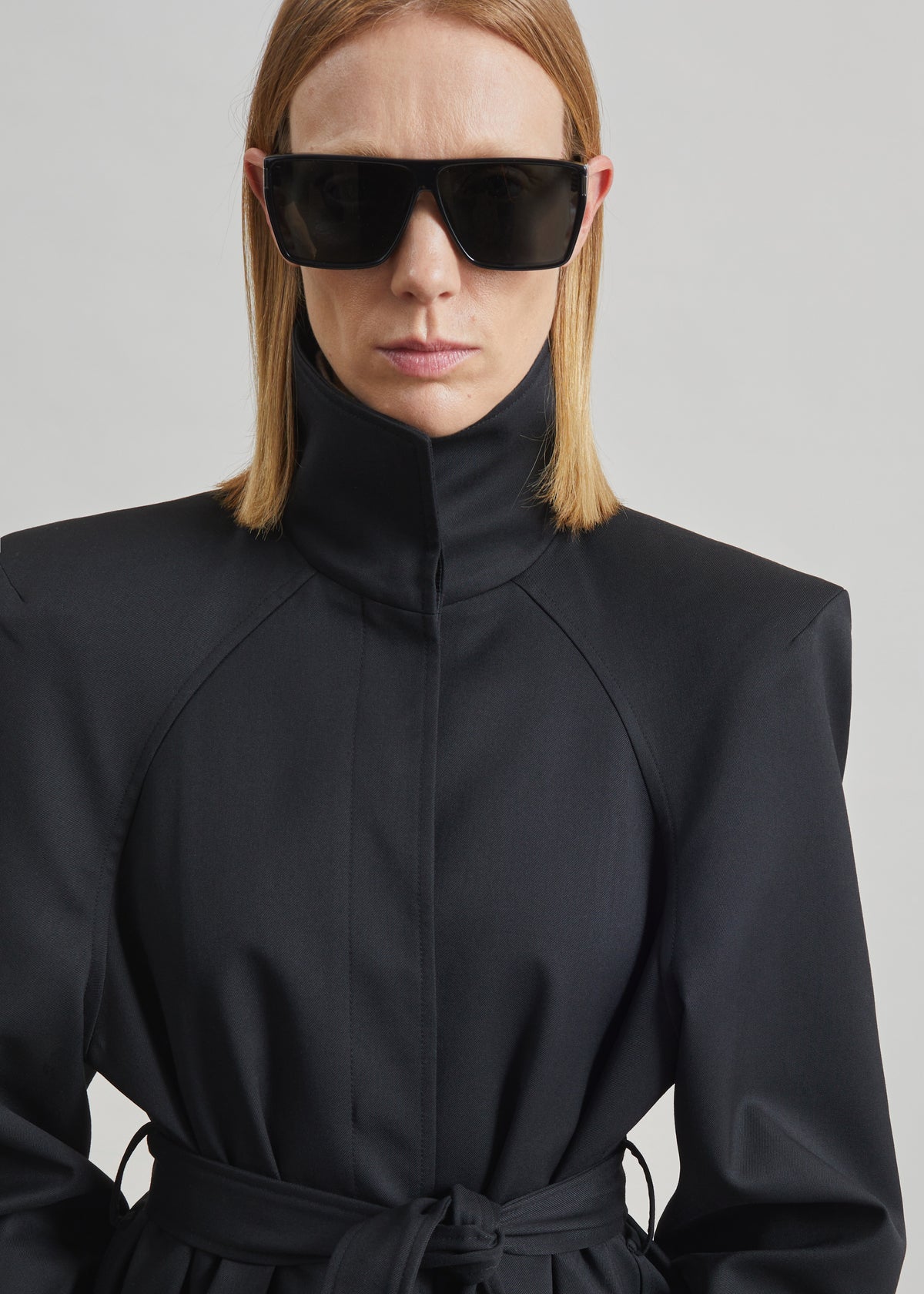 Skye Padded Trench Coat - Black