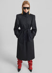 Skye Padded Trench Coat - Black