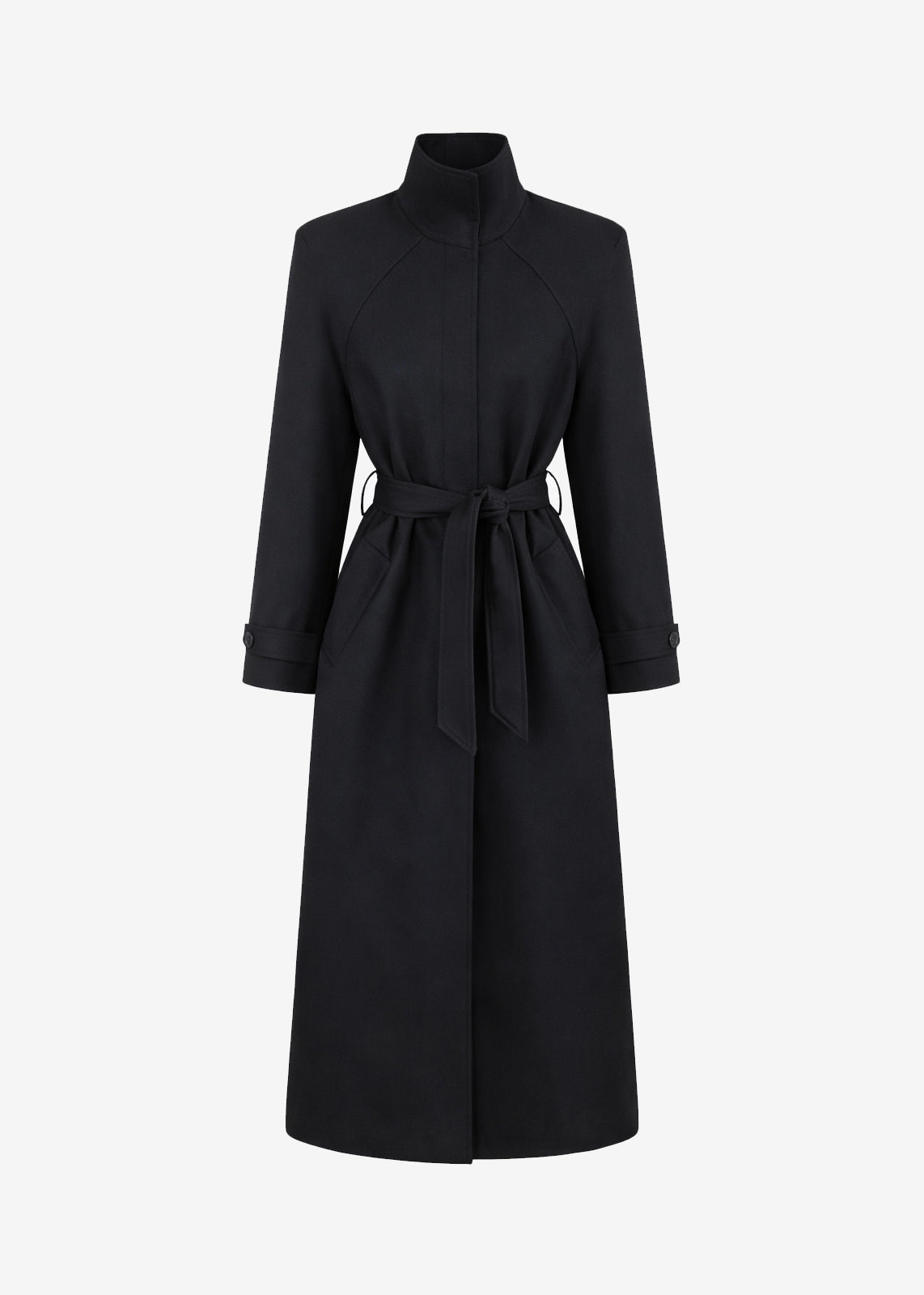 Skye Padded Trench Coat - Black