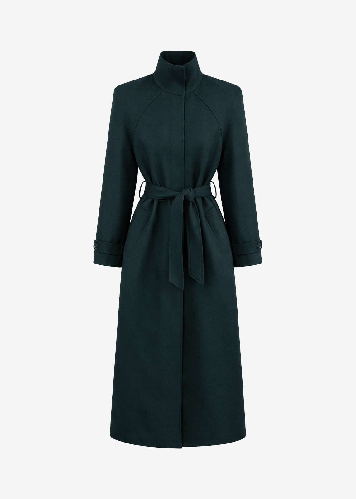Skye Padded Trench Coat - Bottle Green