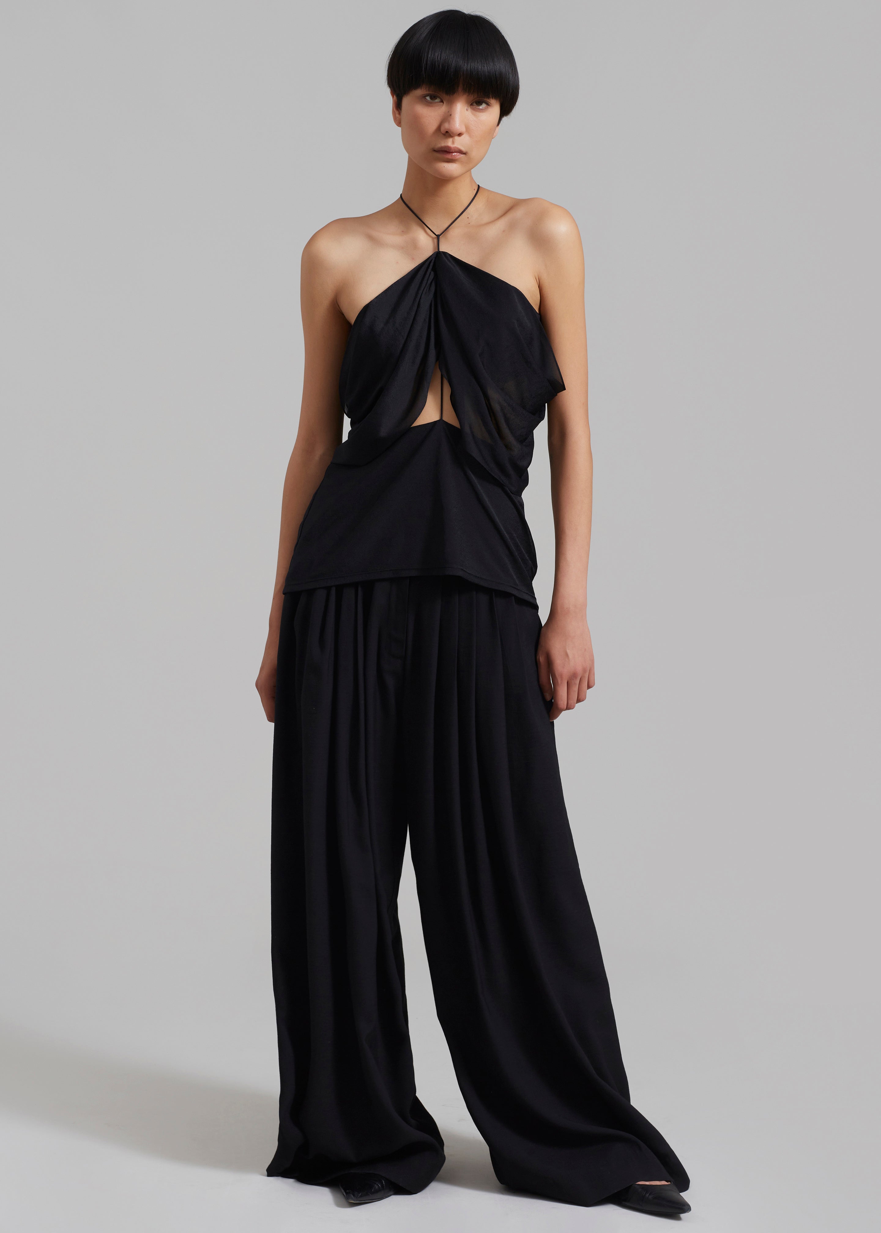 JW Anderson Crossover Strap Wide Leg Trousers - Navy – The Frankie Shop