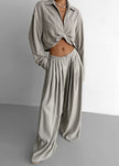 Sloane Wide Leg Trousers - Grey