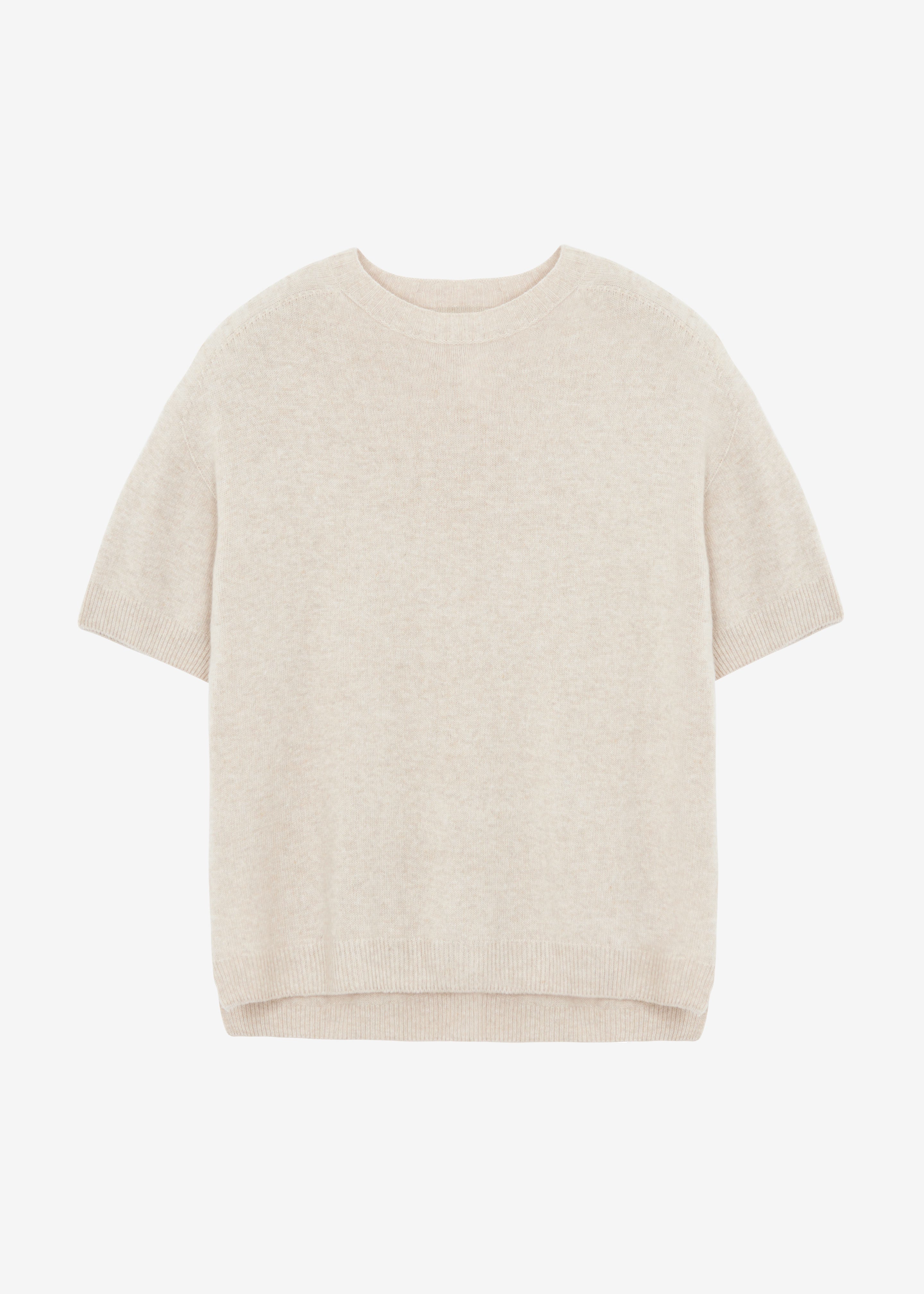 WConcept 2024 wool blended knit t-shirt oatmeal color