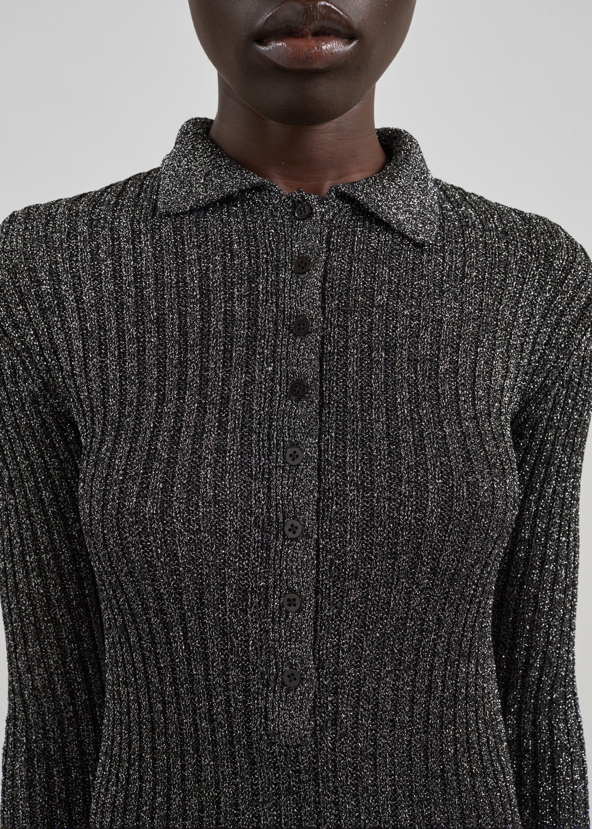 Solana Polo Bodysuit - Black Metallic - 4