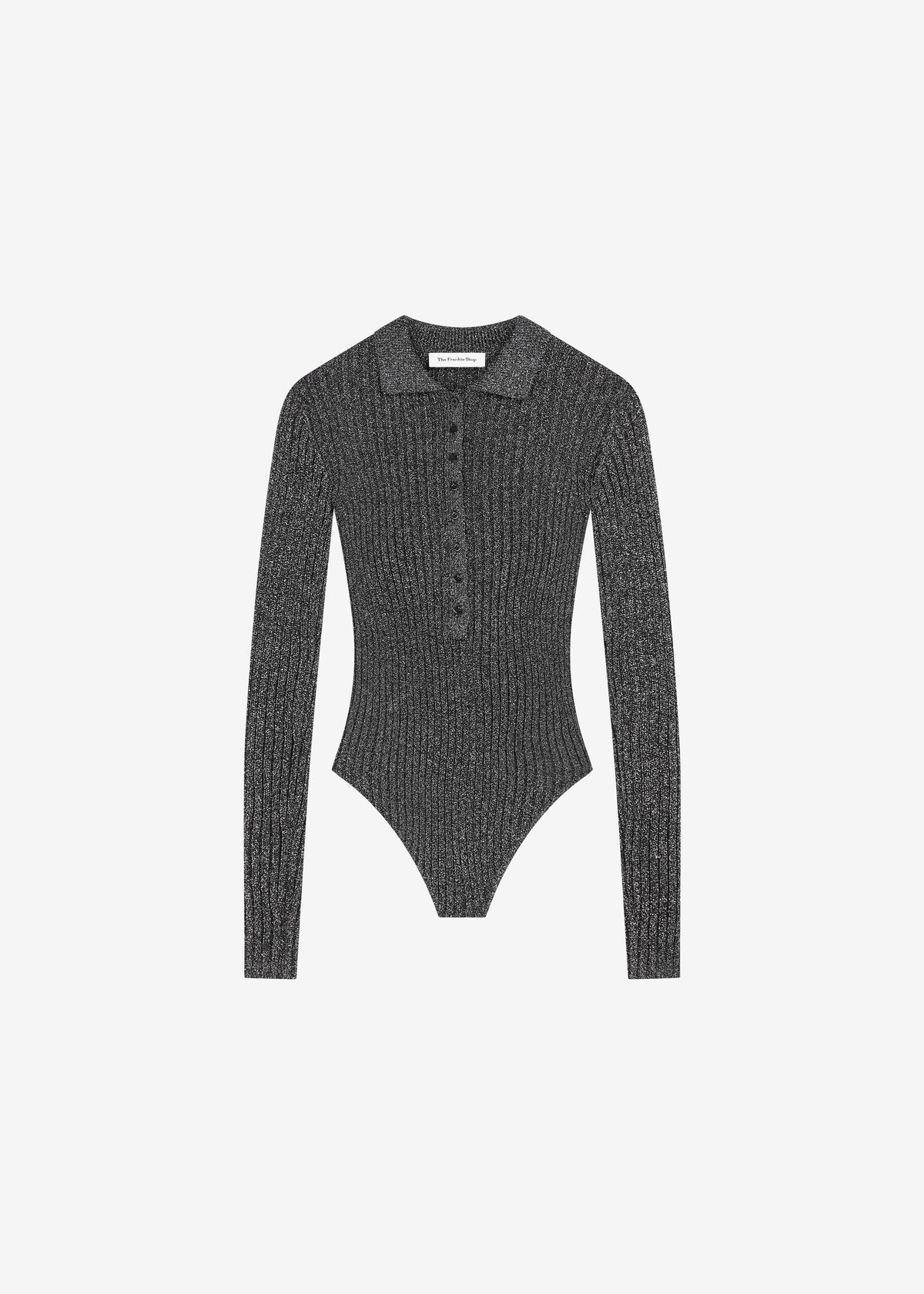 Solana Polo Bodysuit - Black Metallic - 11