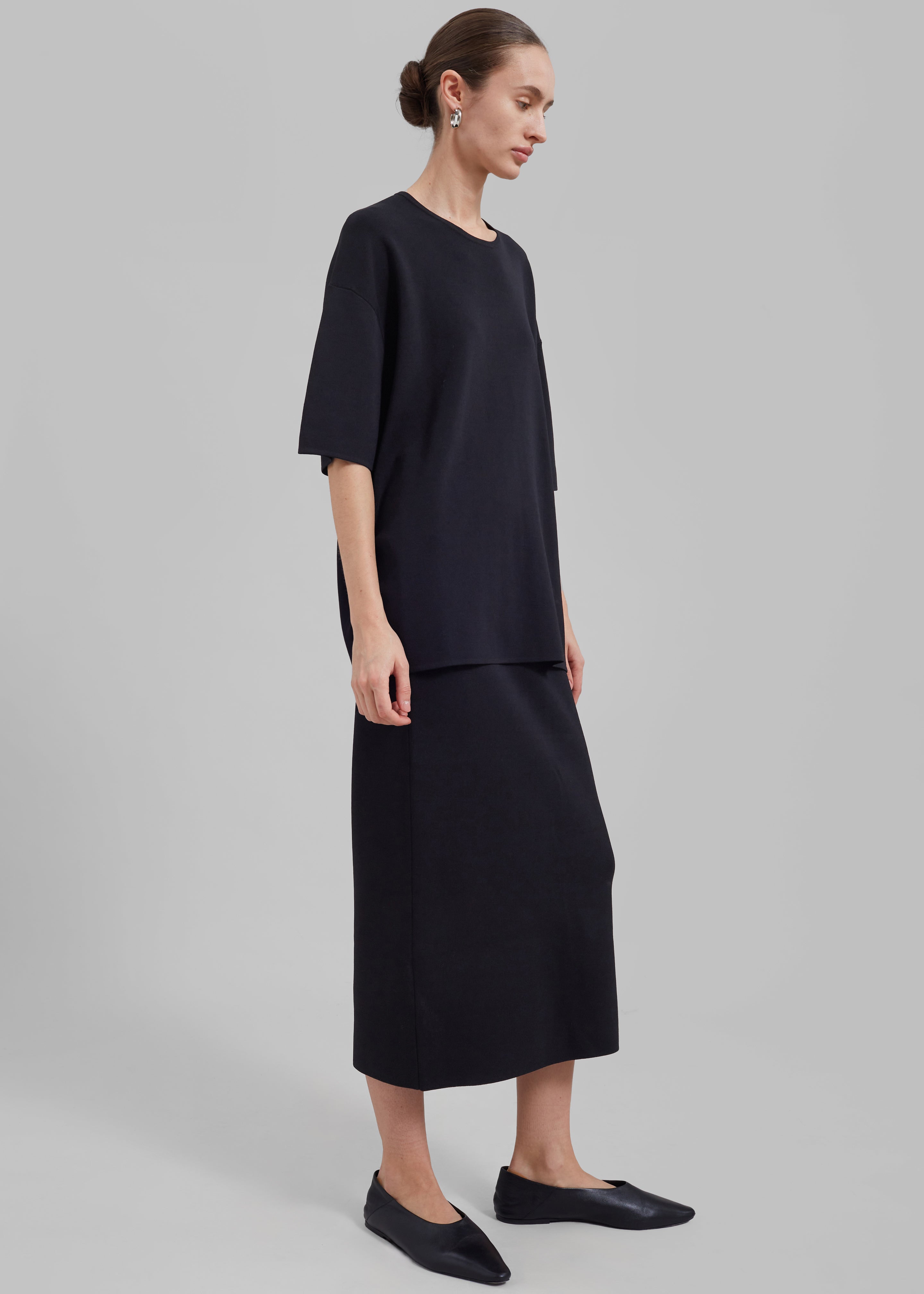 Solange Knit Pencil Skirt - Black - 8