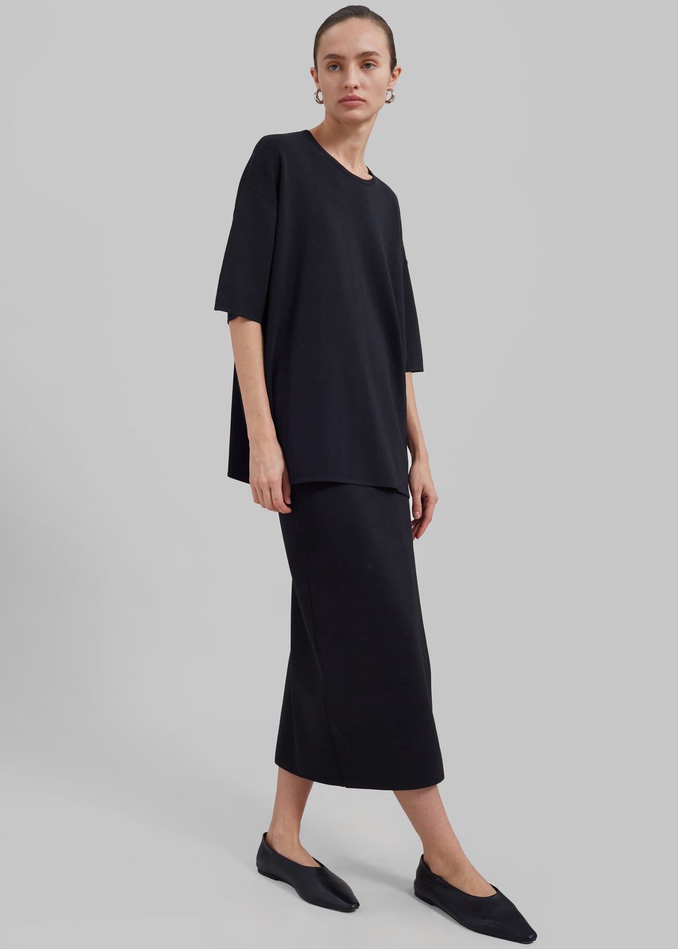 Solange Knit Pencil Skirt - Black
