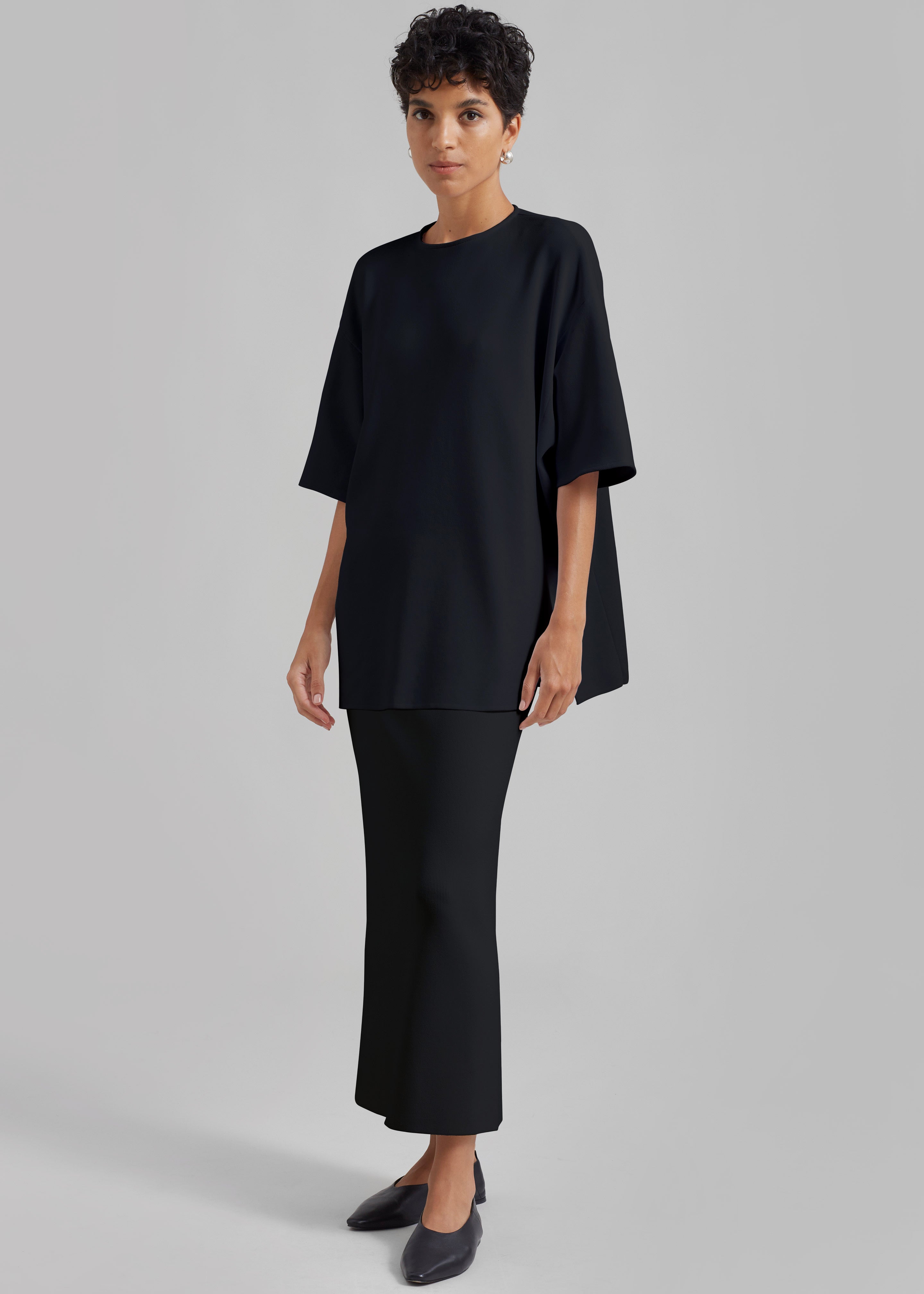 Solange Knit Pencil Skirt - Black - 6