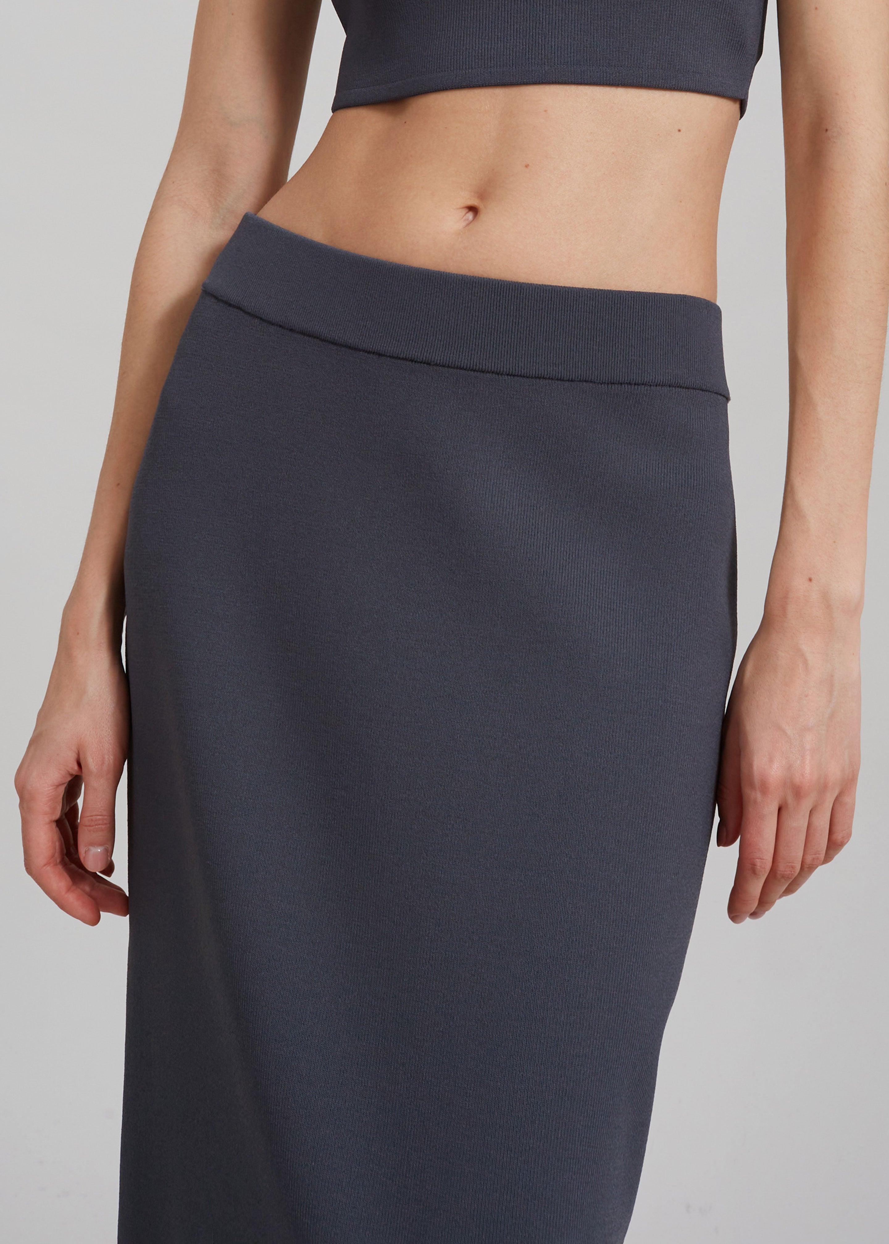 Solange Knit Pencil Skirt - Grey - 5