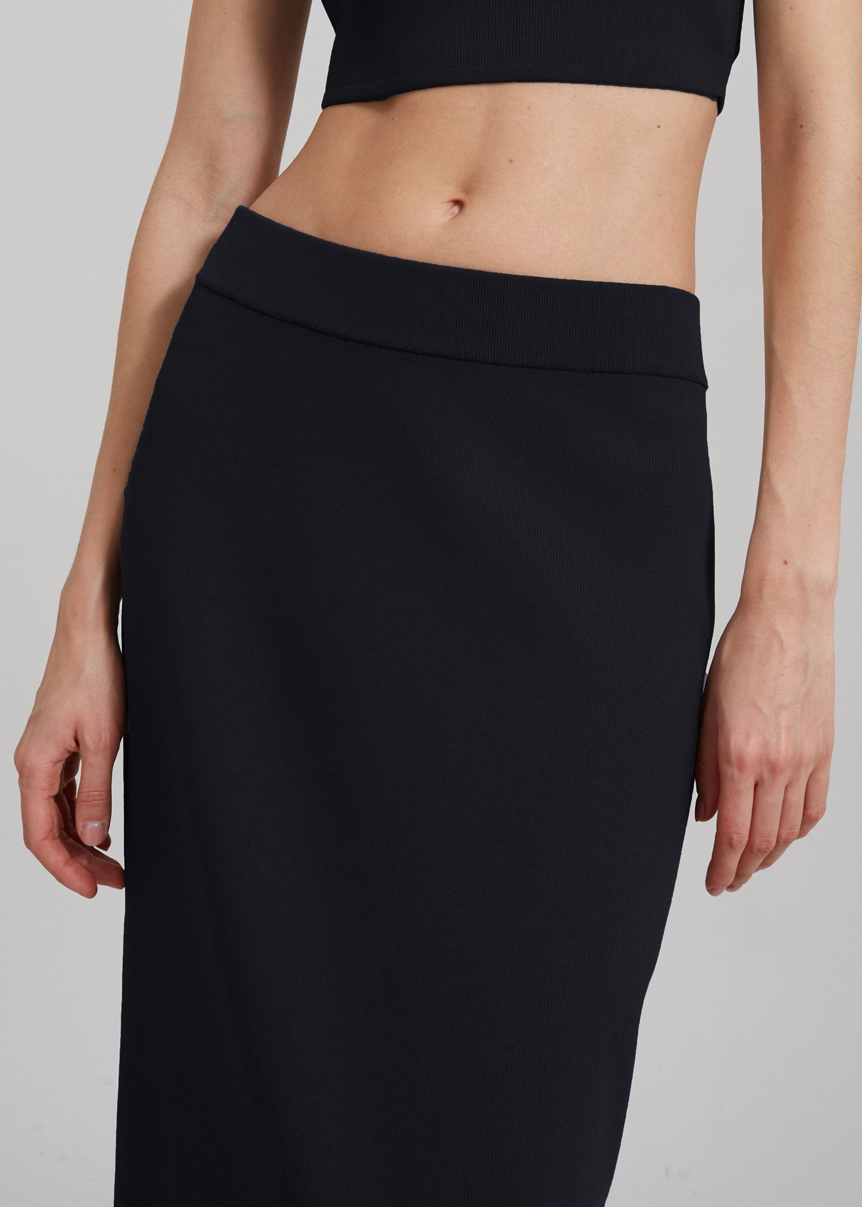Solange Knit Pencil Skirt - Black - 3