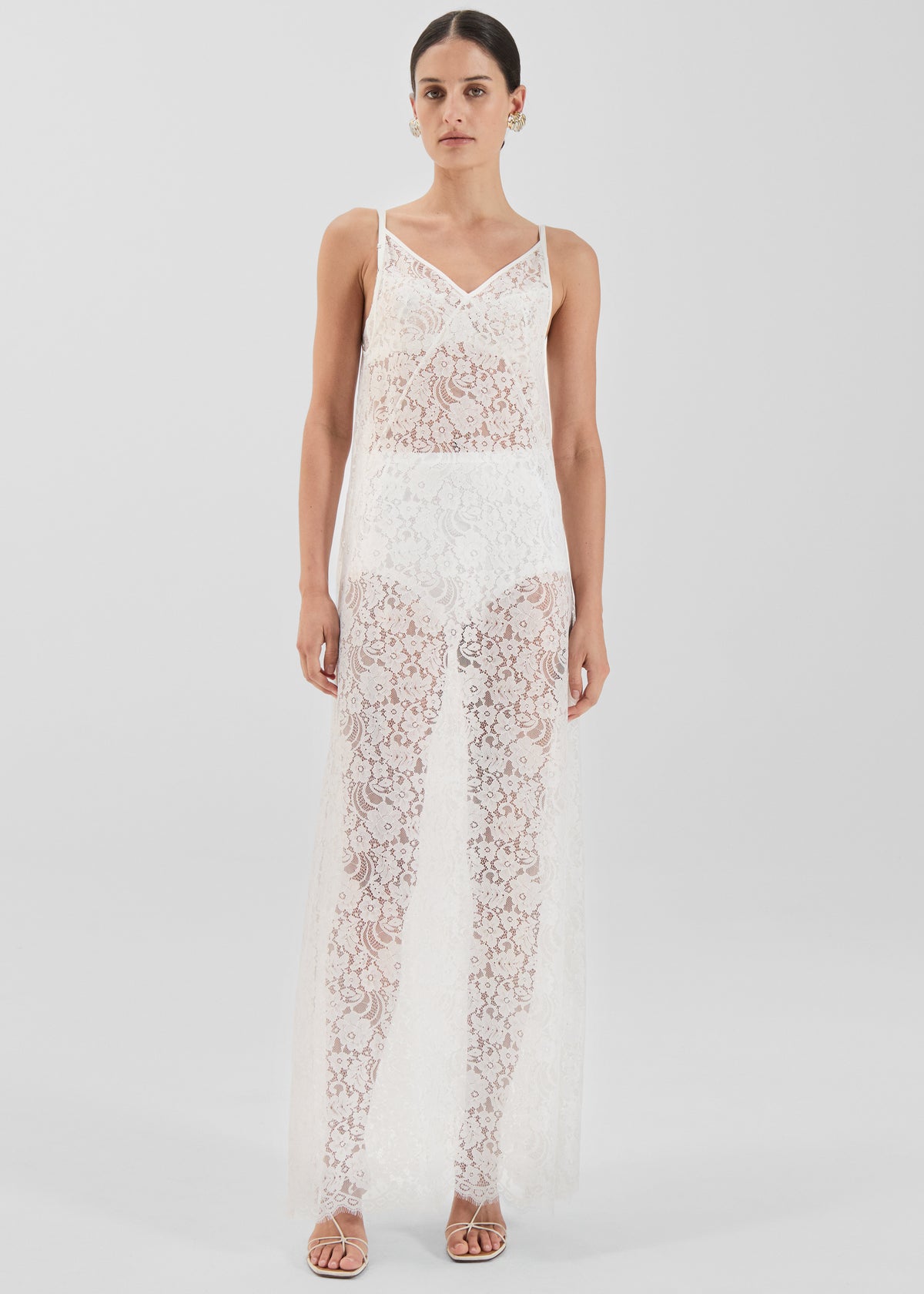 Solaqua Georgette Lace Dress - White The Frankie Shop Solaqua Georgette Lace Dress - White The Frankie Shop