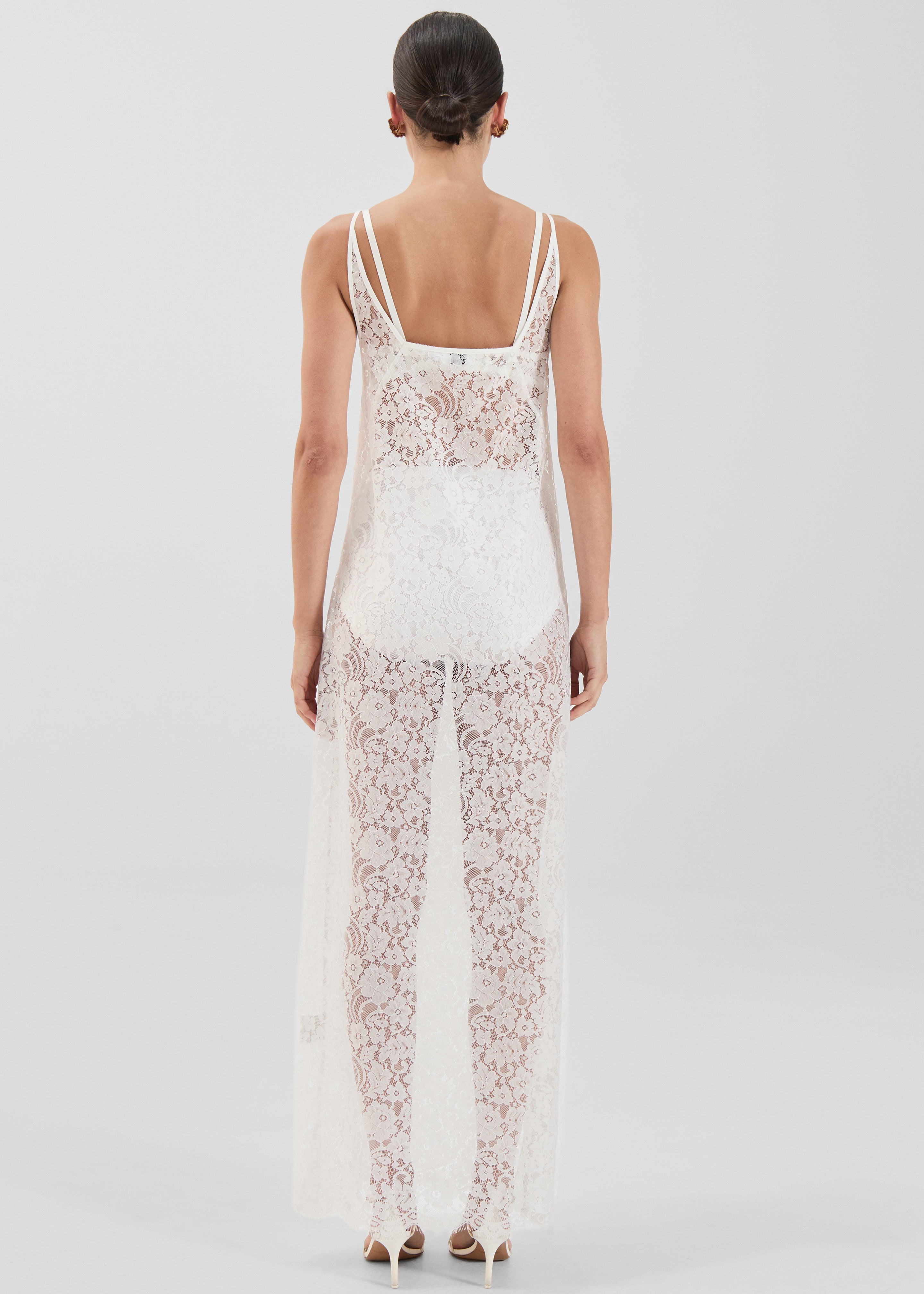 Solaqua Georgette Lace Dress - White - 8