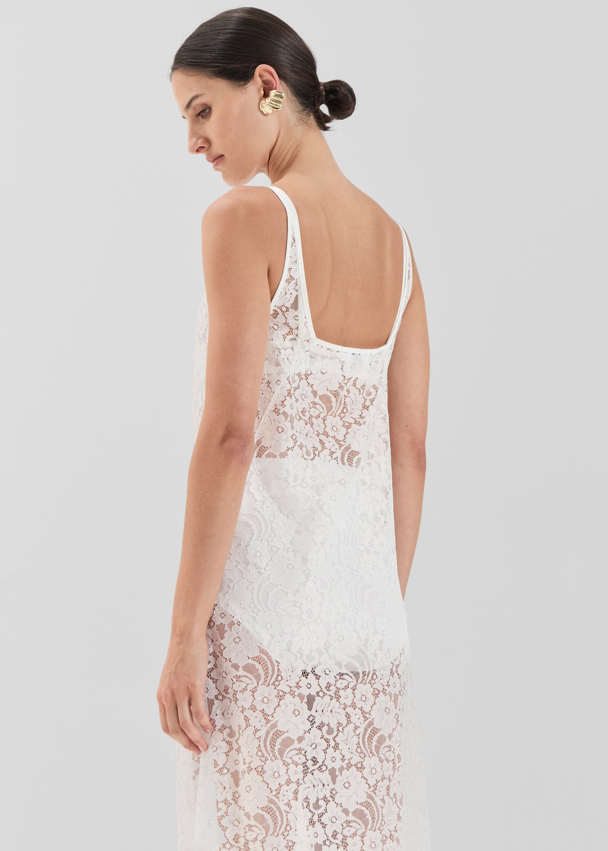 Solaqua Georgette Lace Dress - White - 7