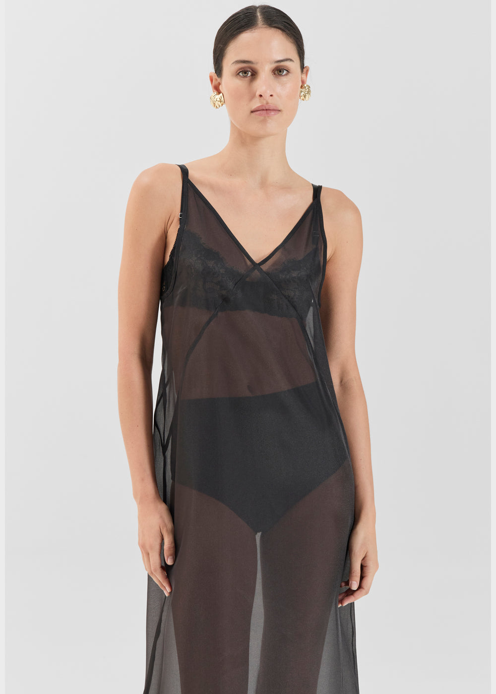 Solaqua Georgette Dress - Noir - 1