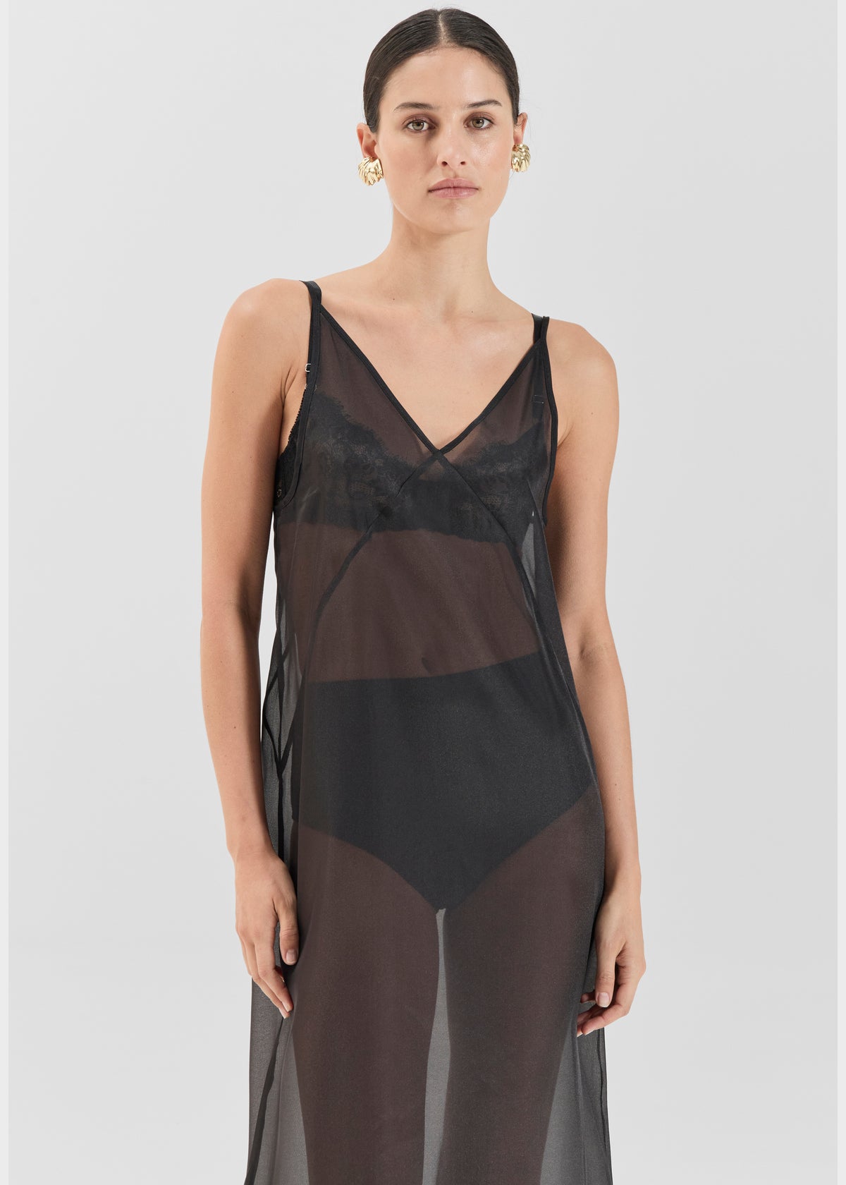 Solaqua Georgette Dress - Noir - 2